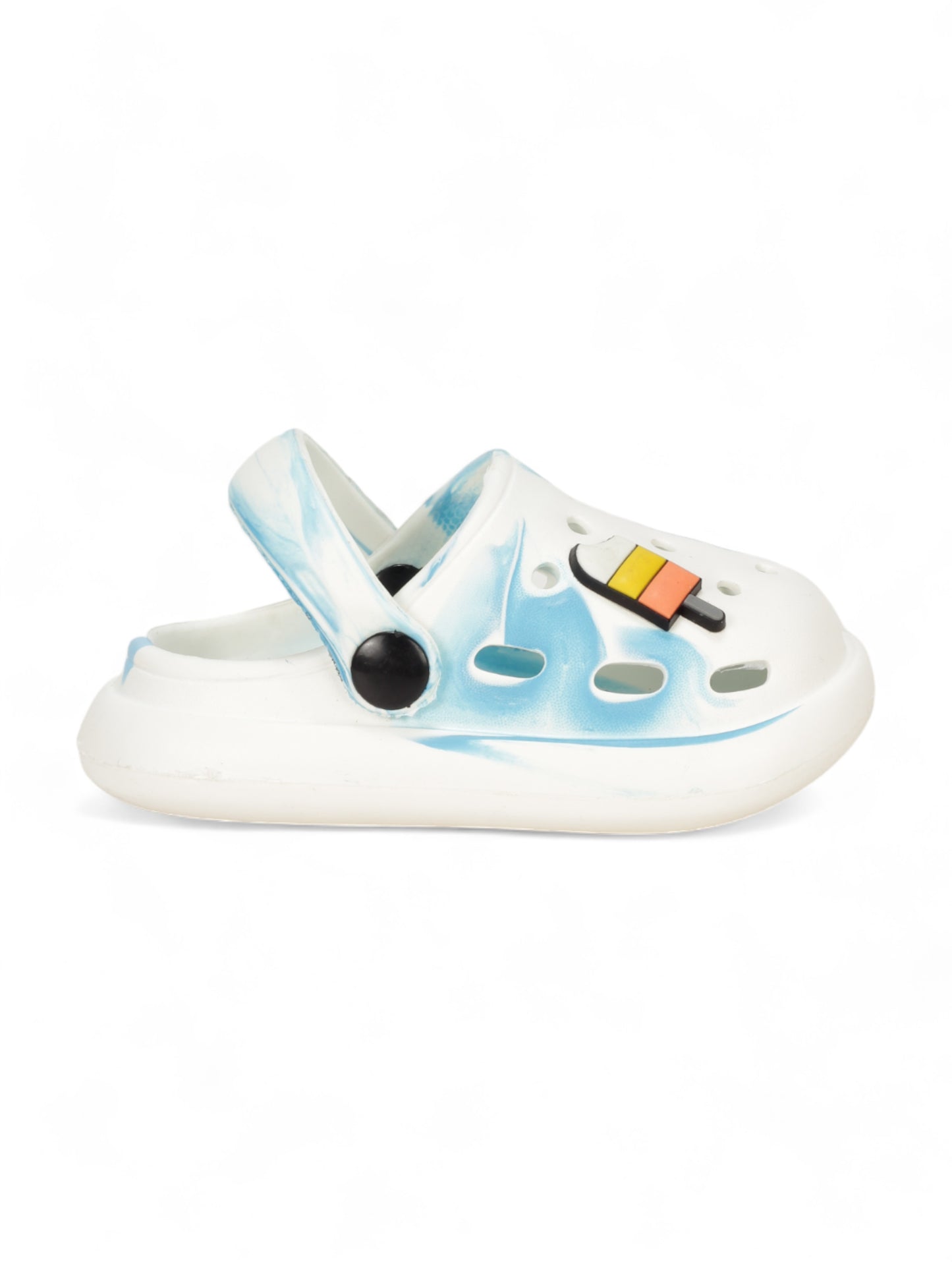 Marble Look Ice Cream Applique Anti-Slip Clogs - White