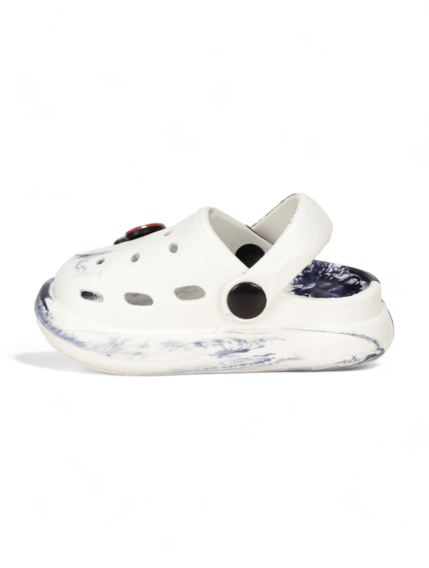 Marble Look Mushroom Applique Anti-Slip Clogs - White