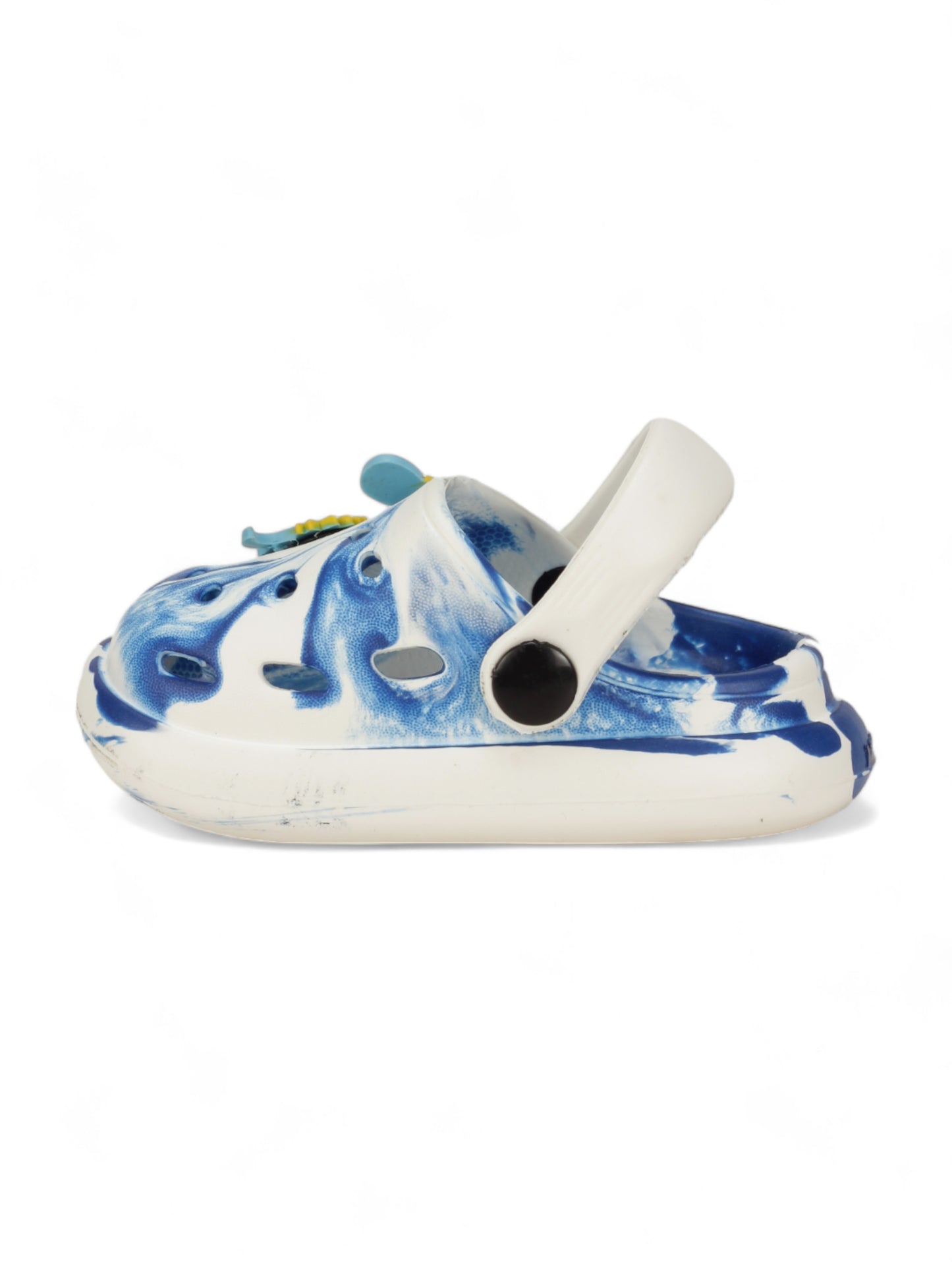 Marble Look Dinosaur Applique Anti-Slip Clogs - White
