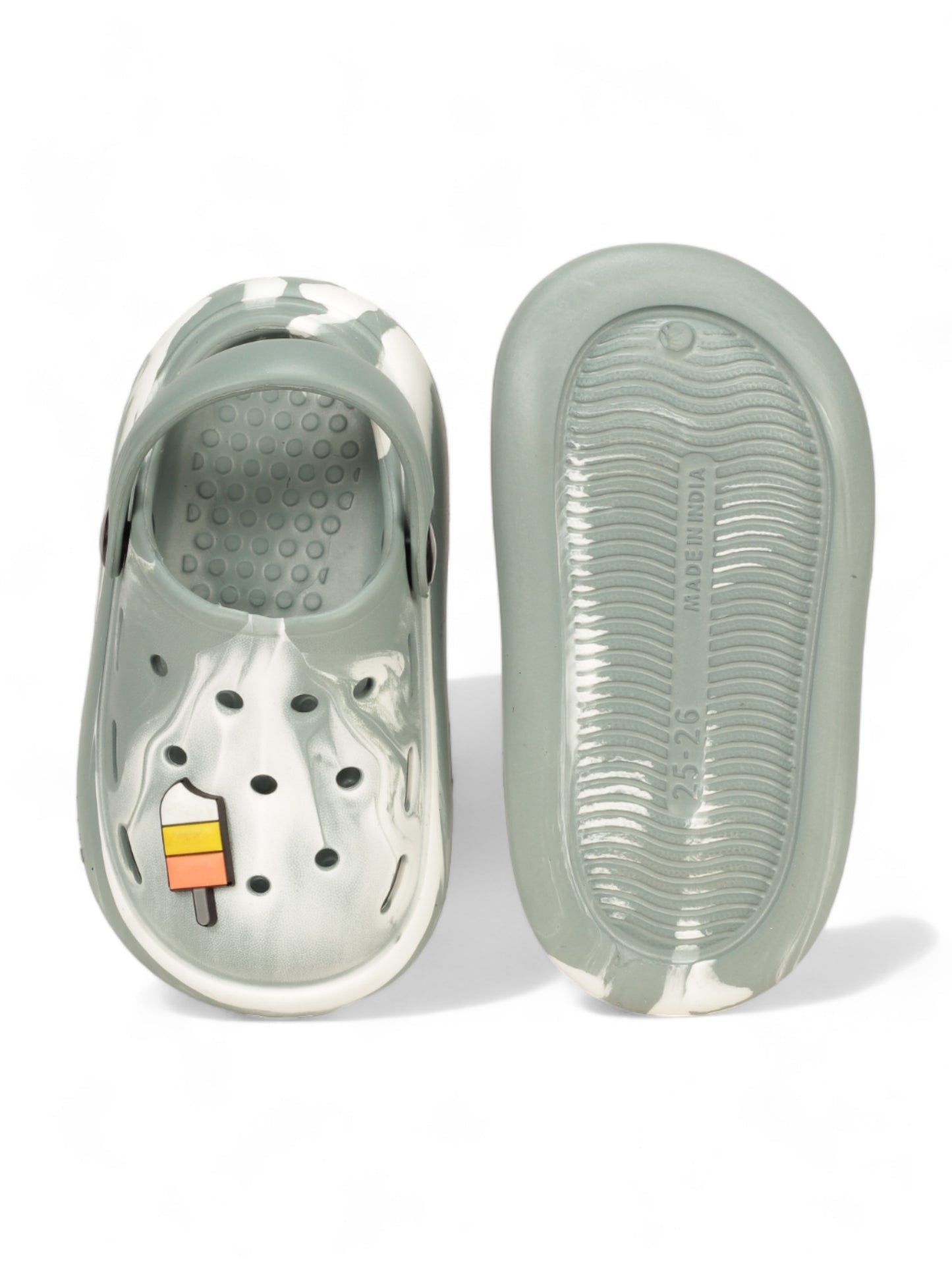 Marble Look Ice Cream Applique Anti-Slip Clogs - Green