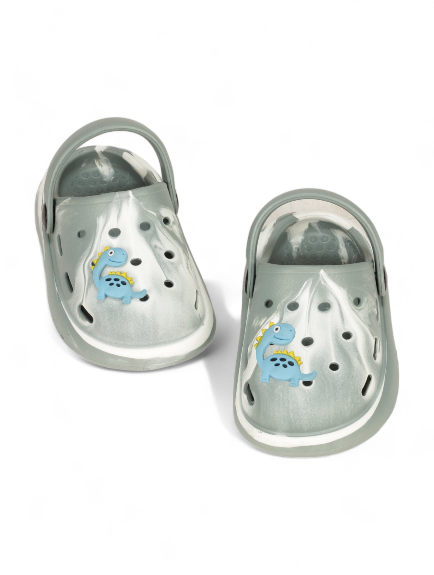 Marble Look Dinosaur Applique Anti-Slip Clogs - Green