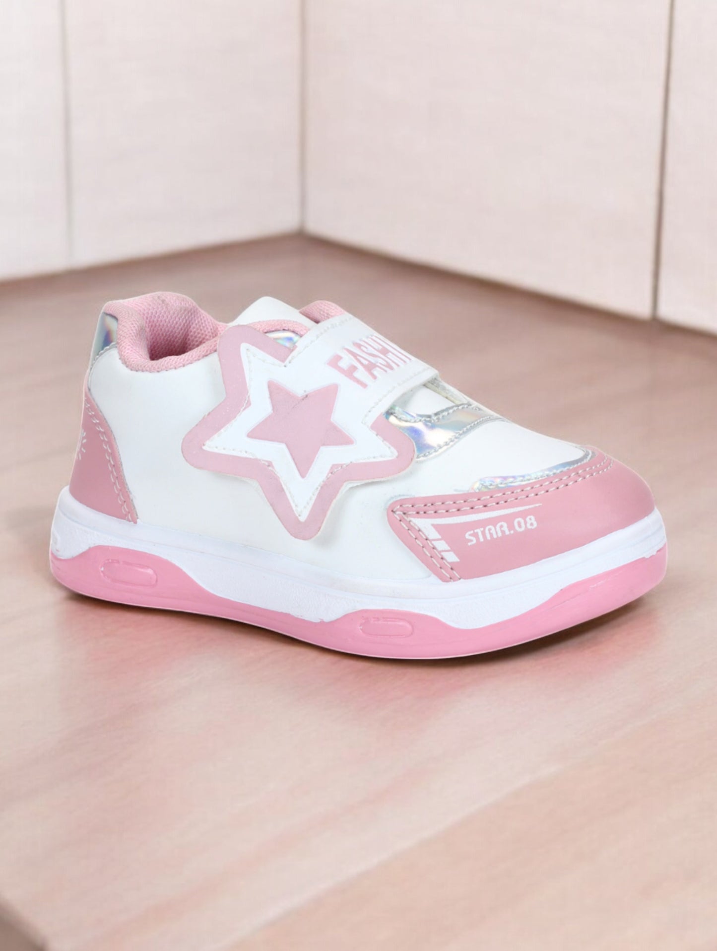 Casual Shoes With Velrco - Pink