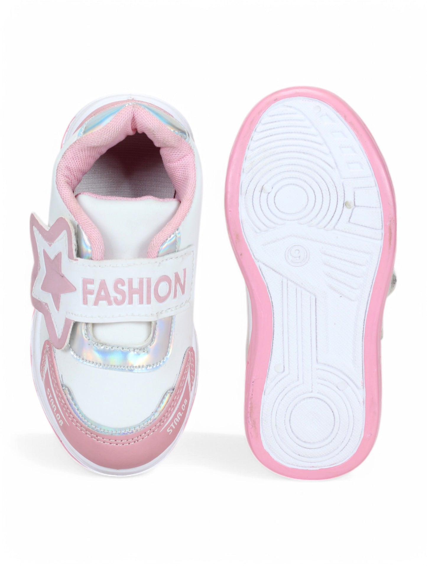 Casual Shoes With Velrco - Pink