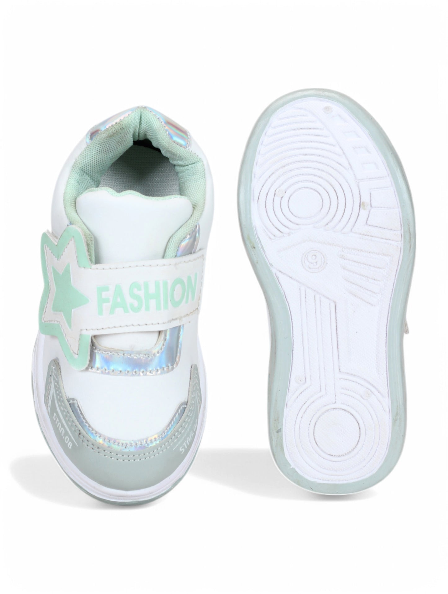 Casual Shoes With Velrco - Green