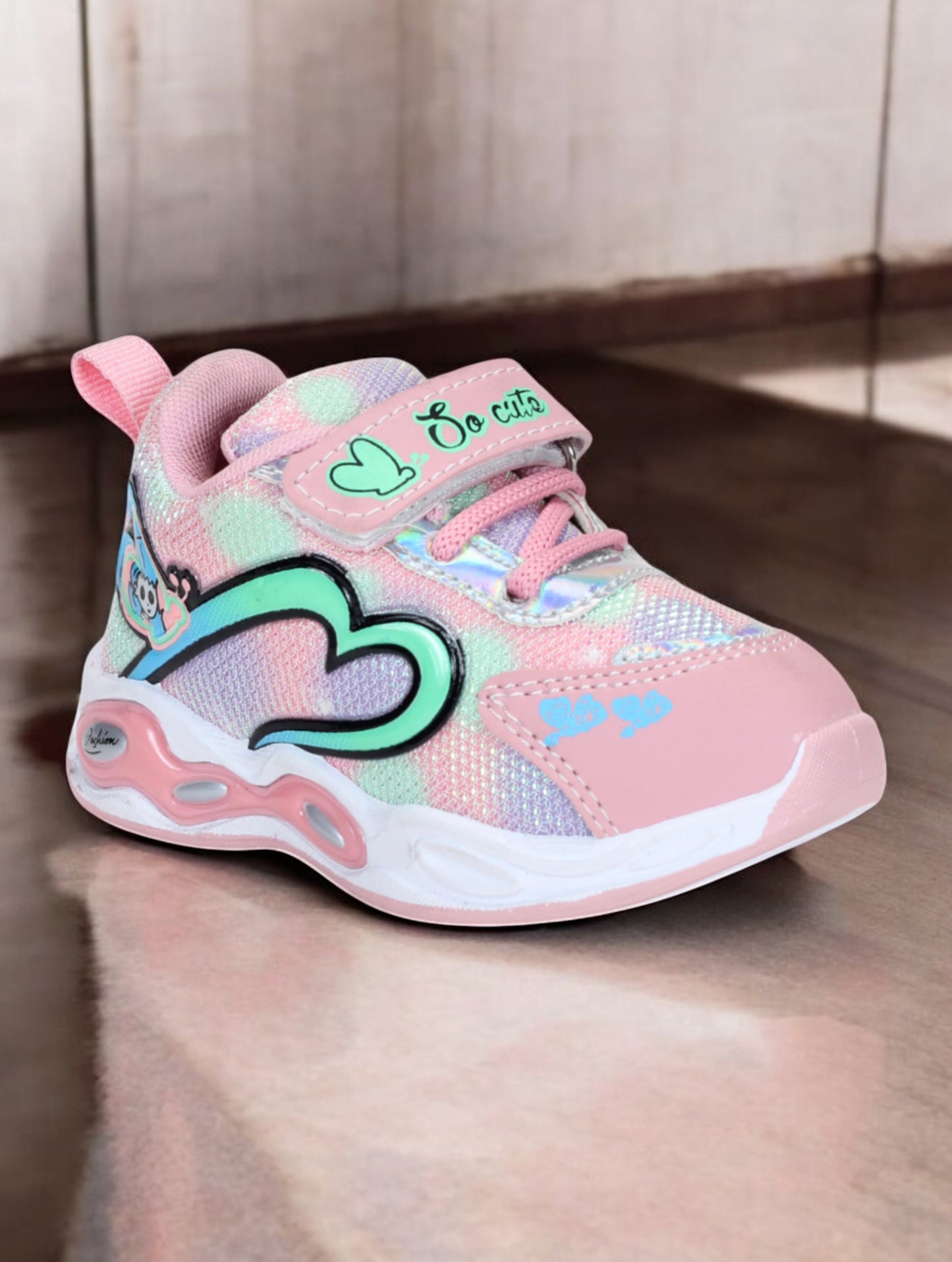 Casual Shoes With Velrco - Pink
