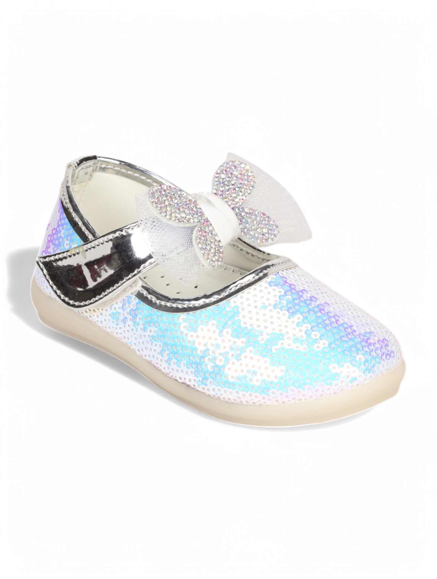 Mary Jane's Belle with Applique Detail - White