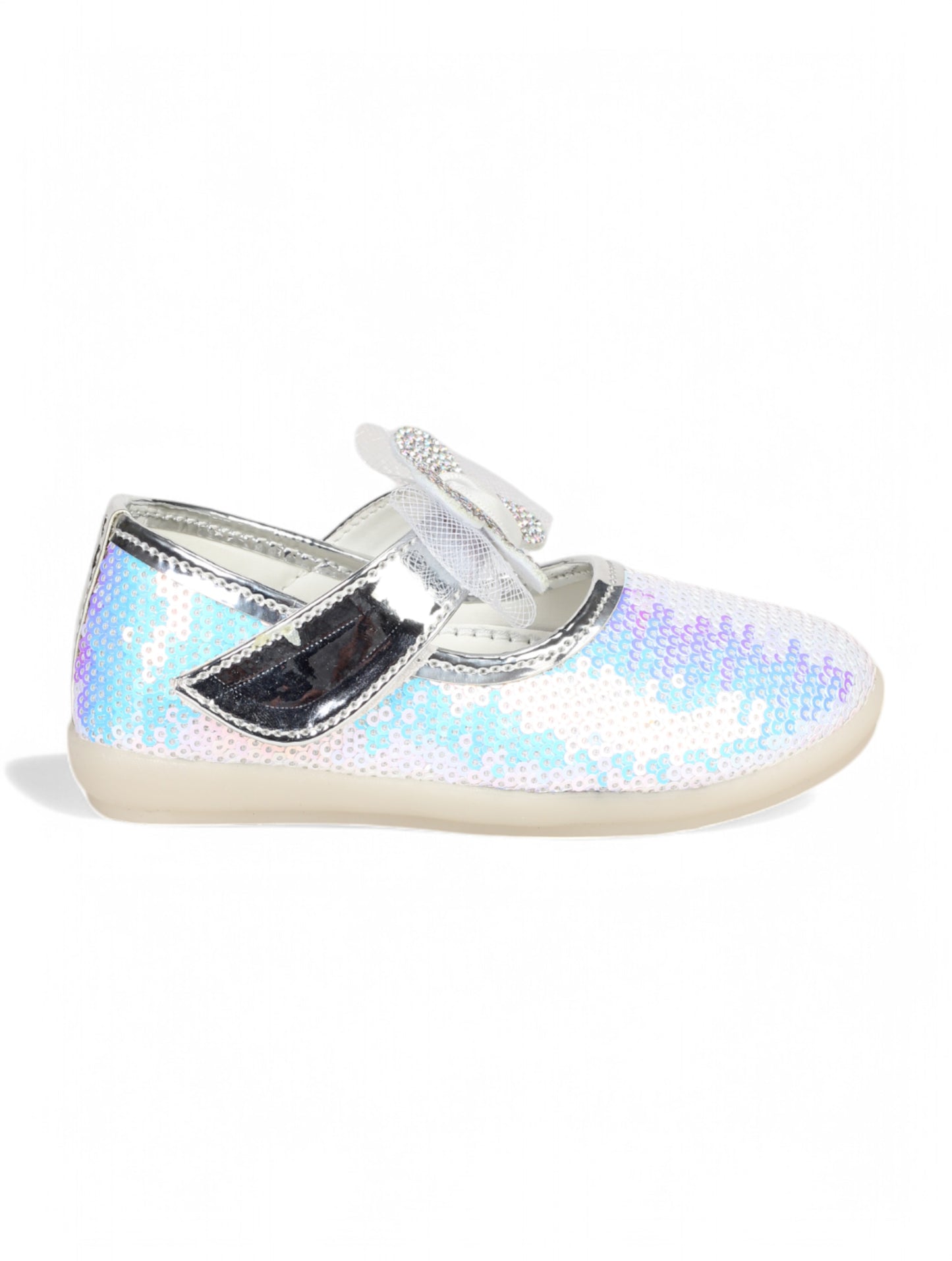 Mary Jane's Belle with Applique Detail - White