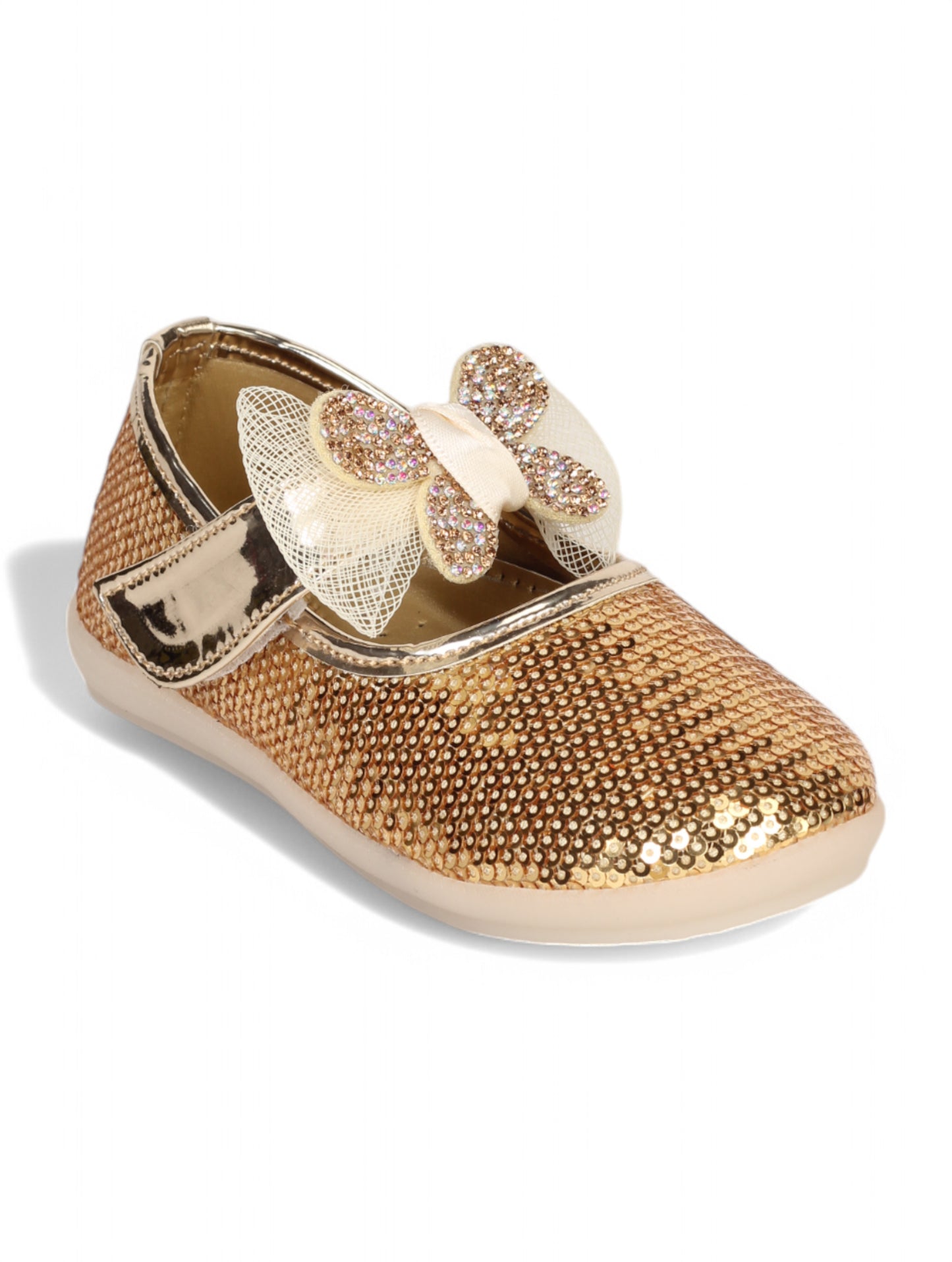 Mary Jane's Belle with Applique Detail - Gold