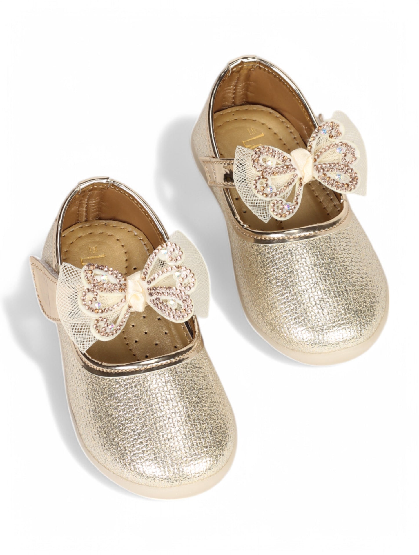 Mary Jane's Belle with Applique Detail - Gold