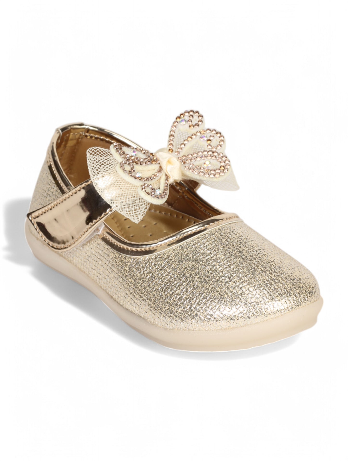 Mary Jane's Belle with Applique Detail - Gold