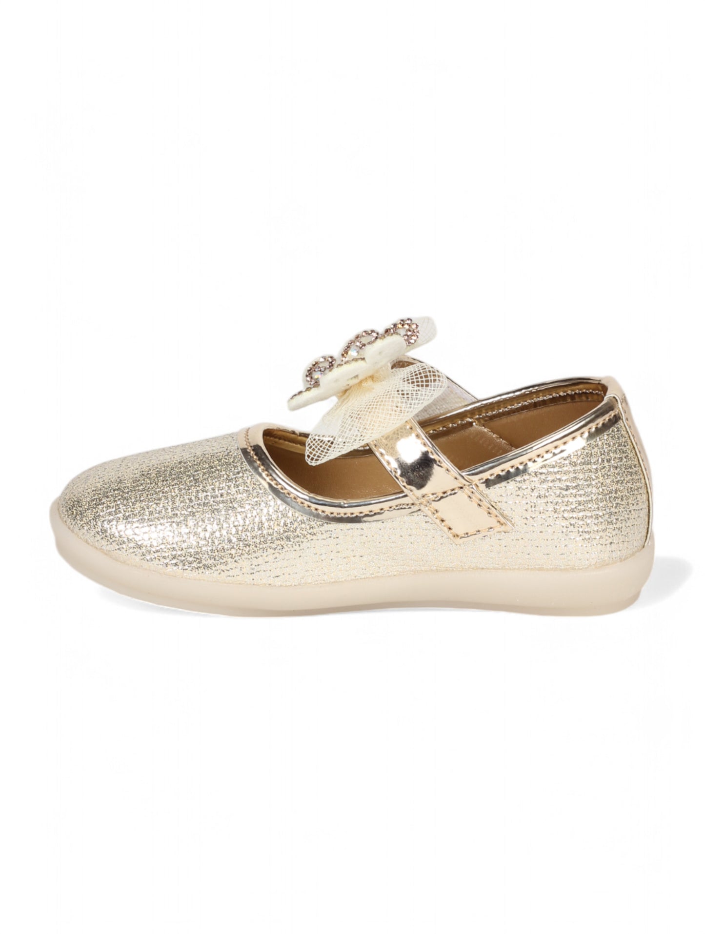 Mary Jane's Belle with Applique Detail - Gold