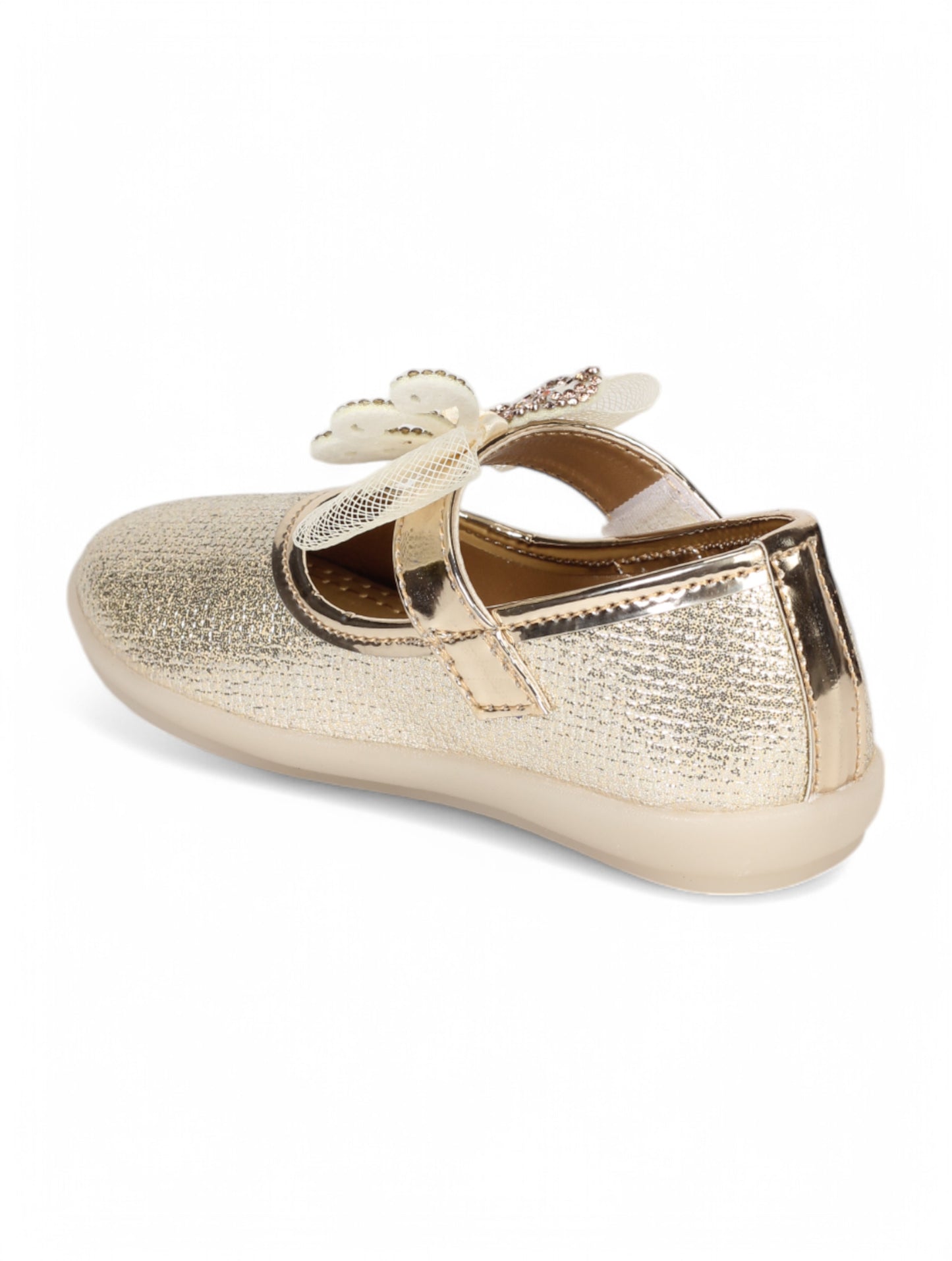 Mary Jane's Belle with Applique Detail - Gold
