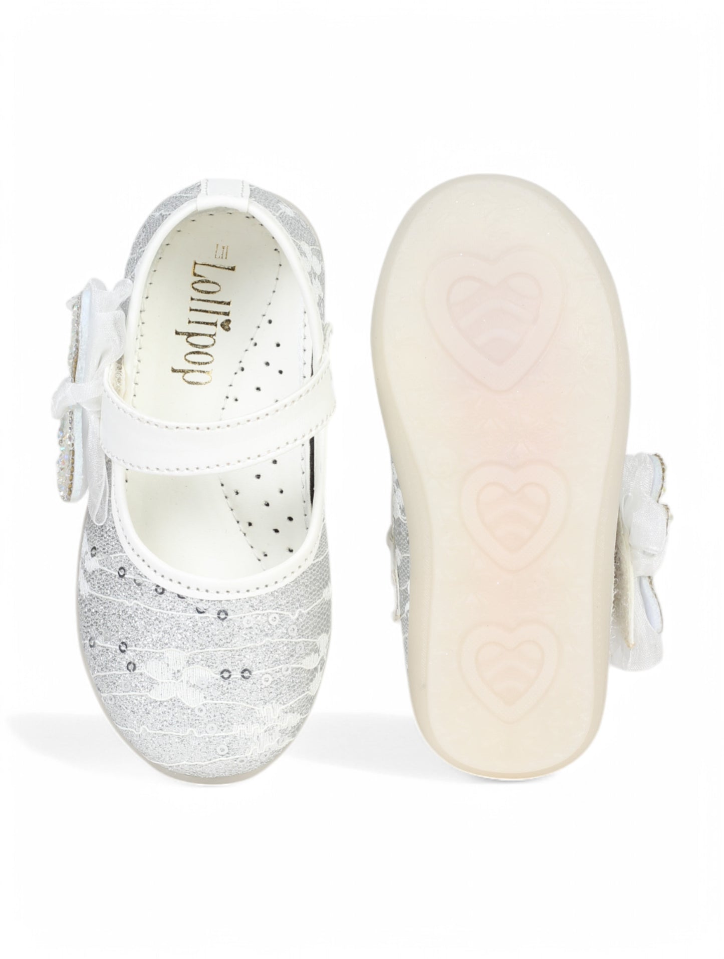 Mary Jane's Belle with Applique Detail - White