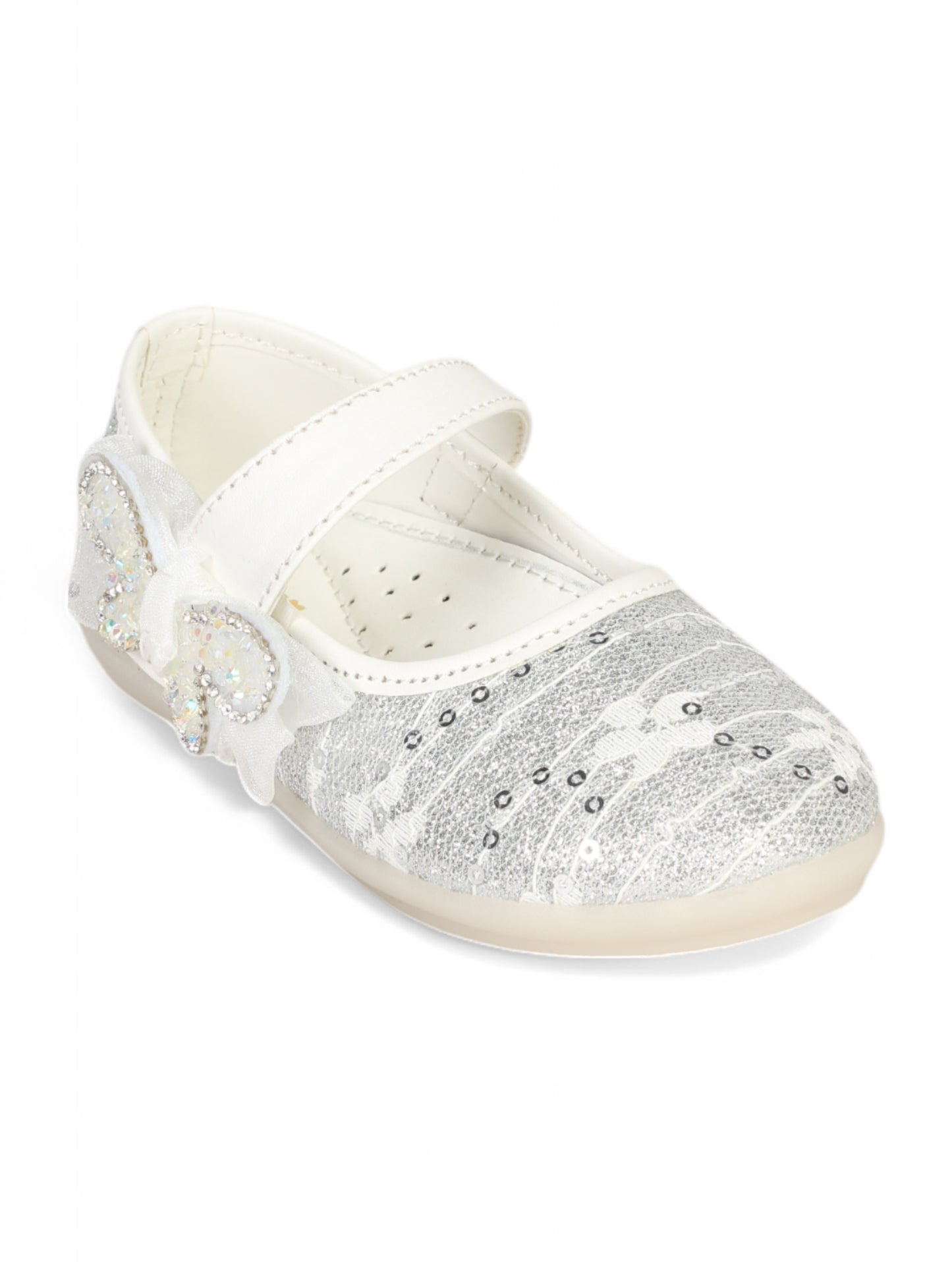 Mary Jane's Belle with Applique Detail - White