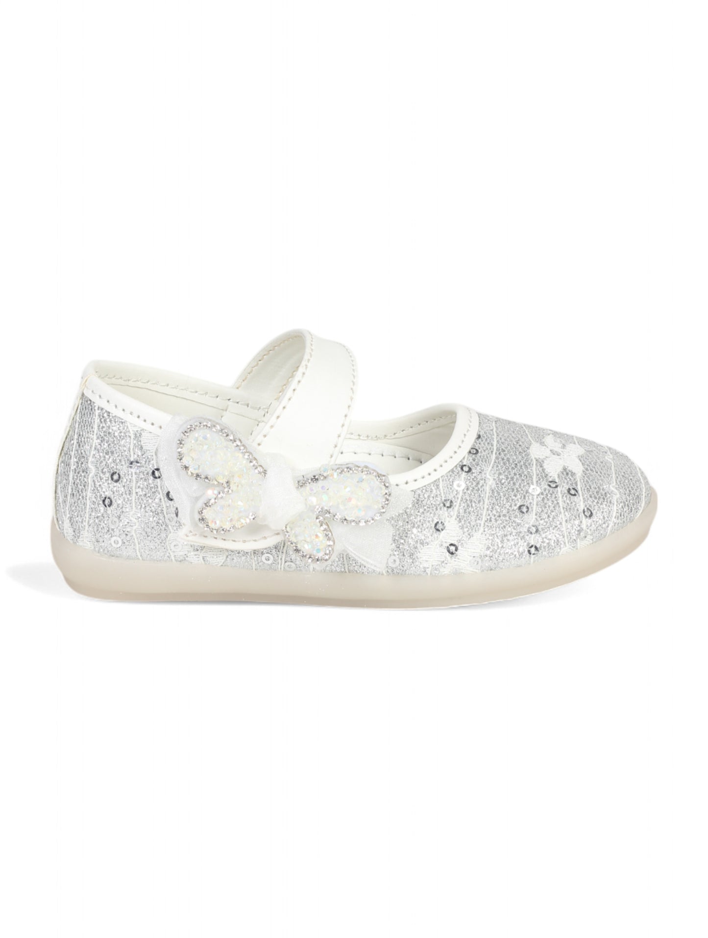 Mary Jane's Belle with Applique Detail - White