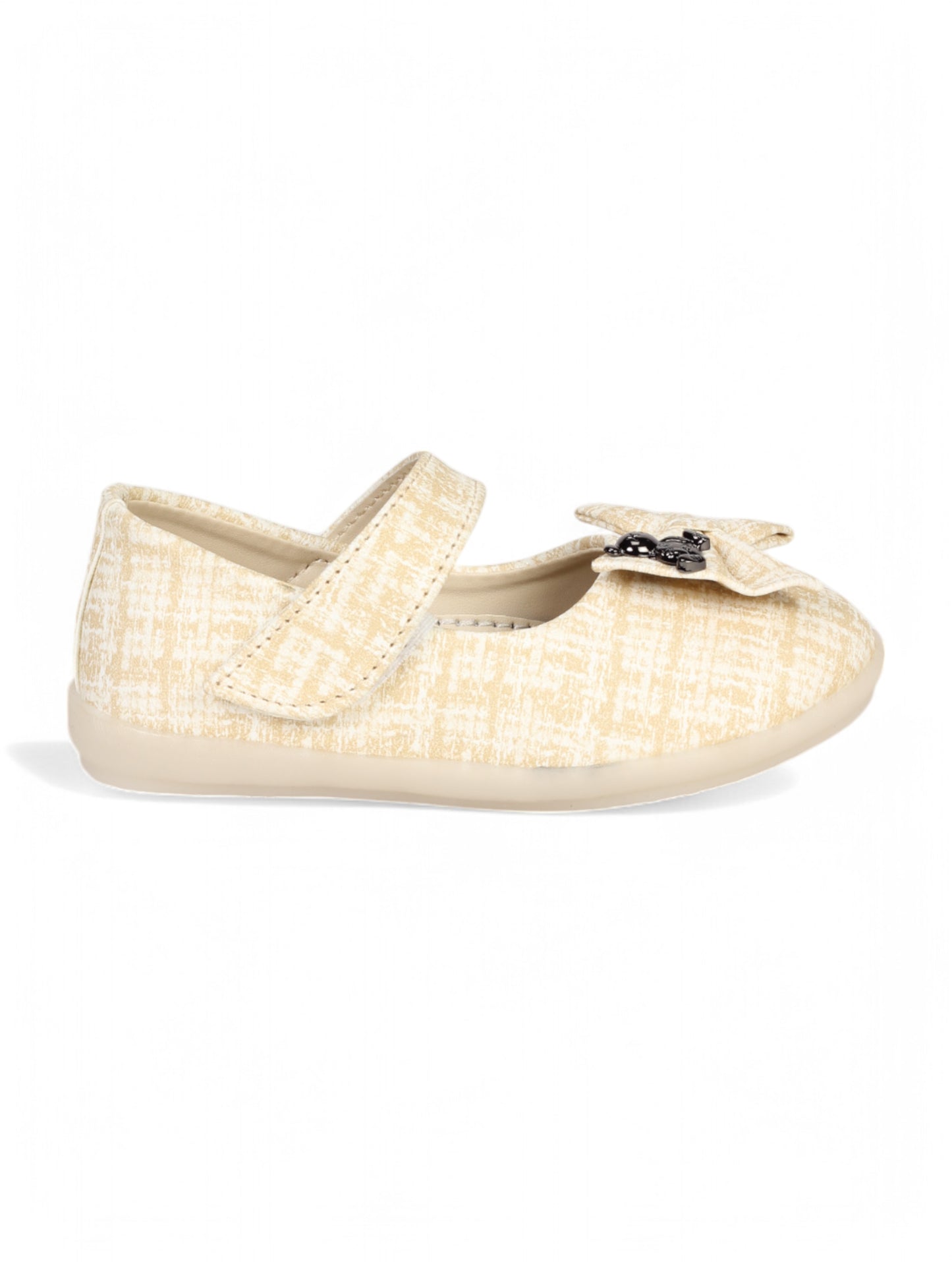 Mary Jane's Belle with Applique Detail - Cream