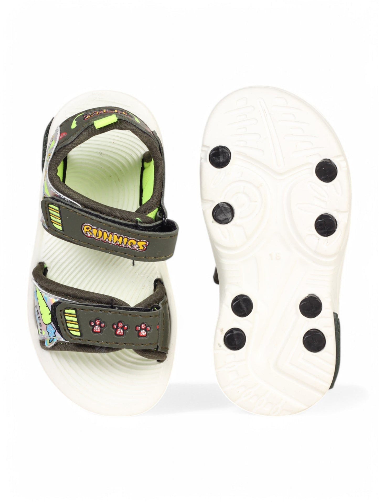 Sandals With Velcro Closing - Green