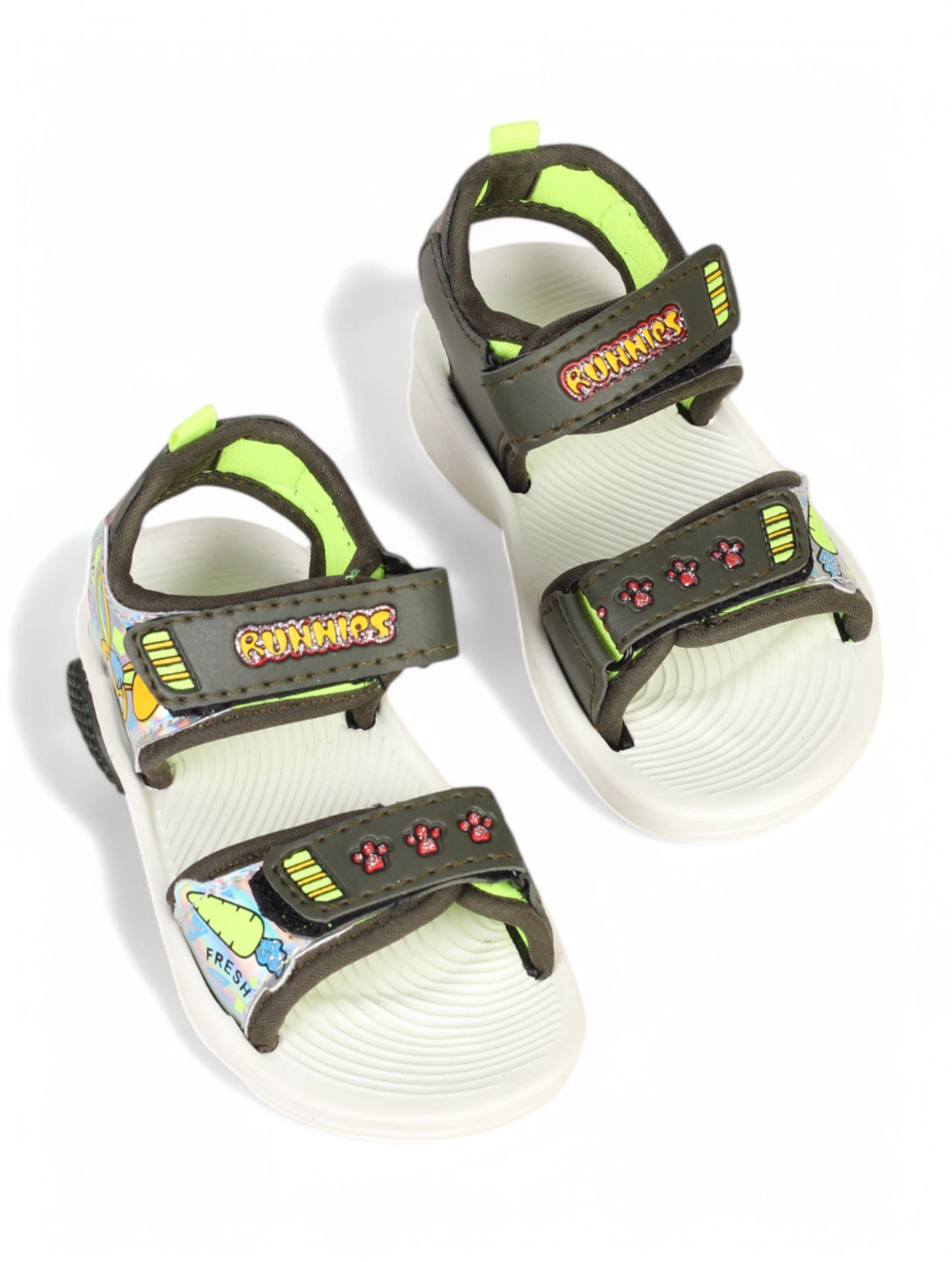 Sandals With Velcro Closing - Green