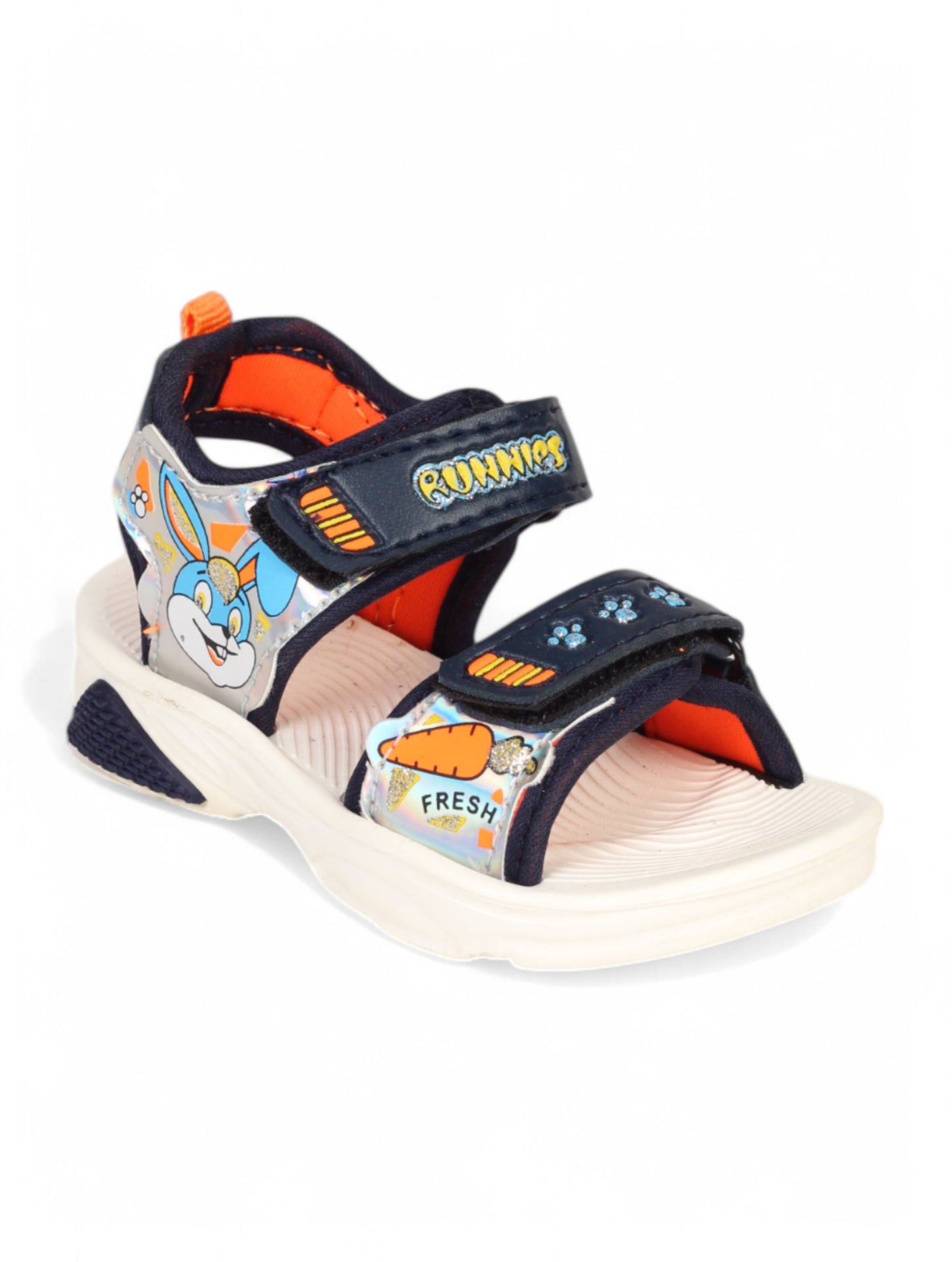 Sandals With Velcro Closing - Navy Blue