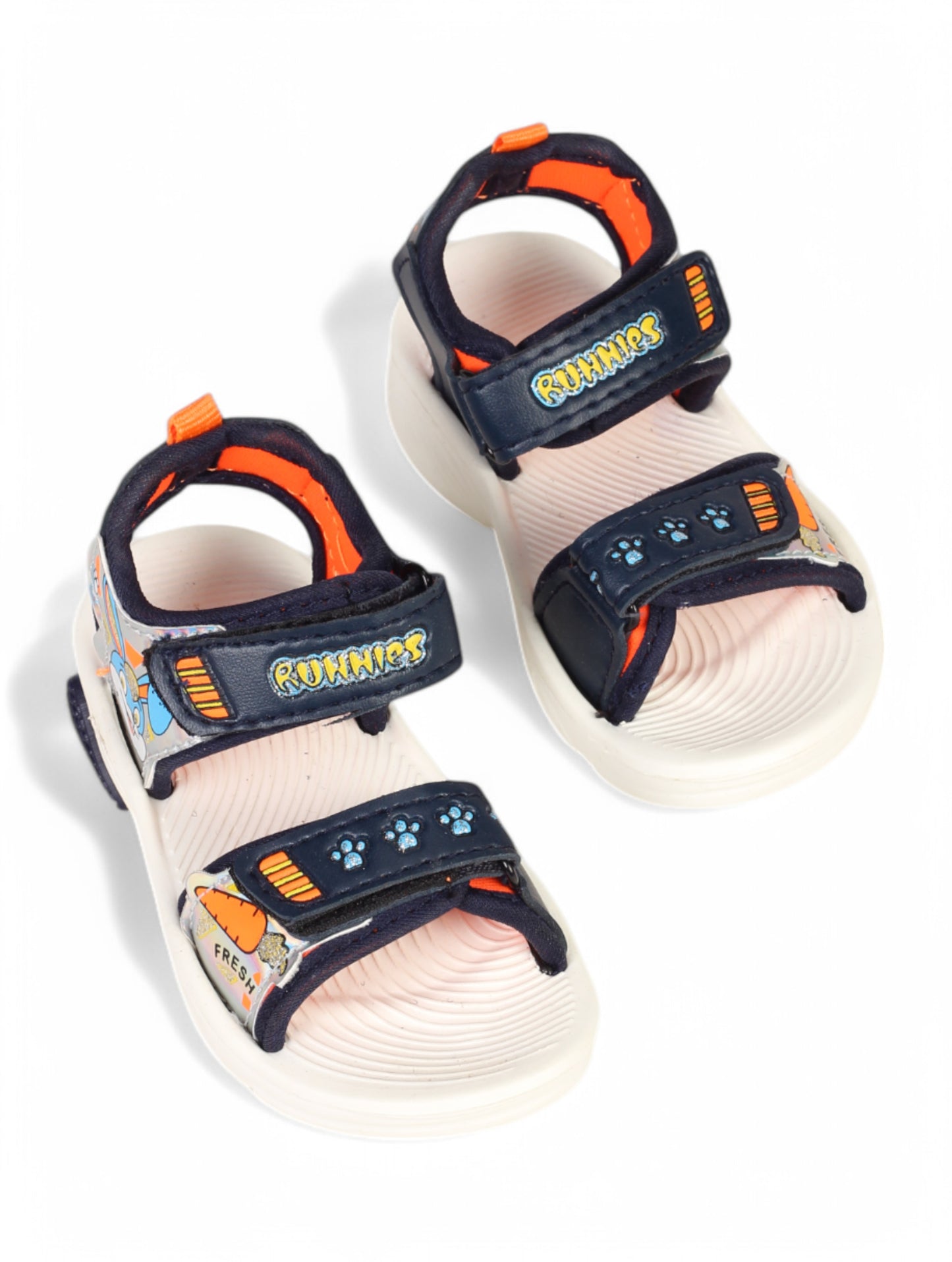 Sandals With Velcro Closing - Navy Blue