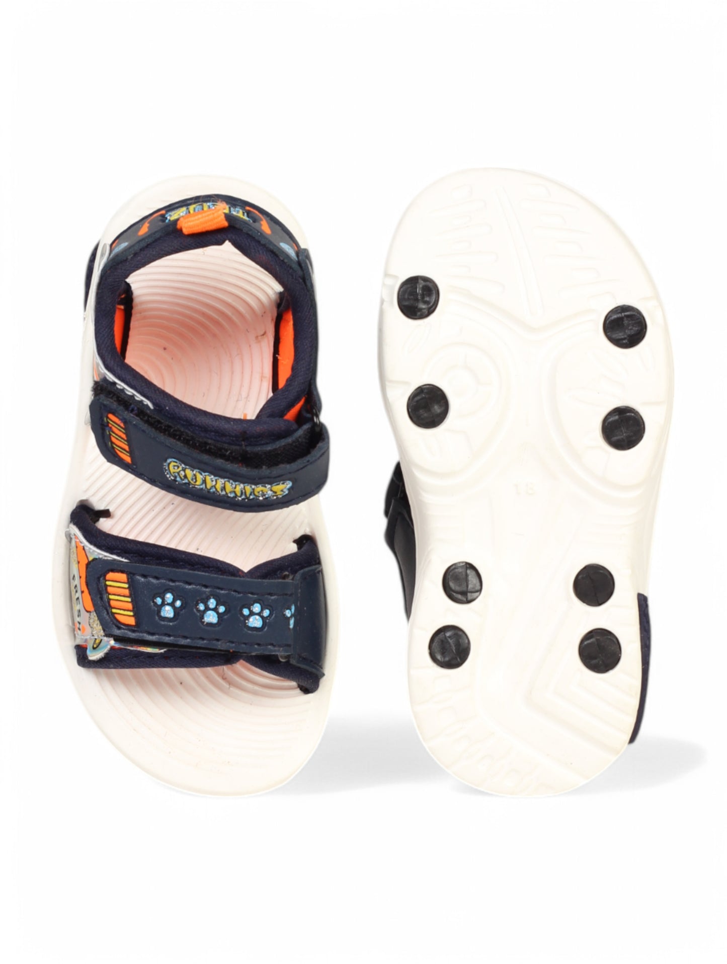 Sandals With Velcro Closing - Navy Blue