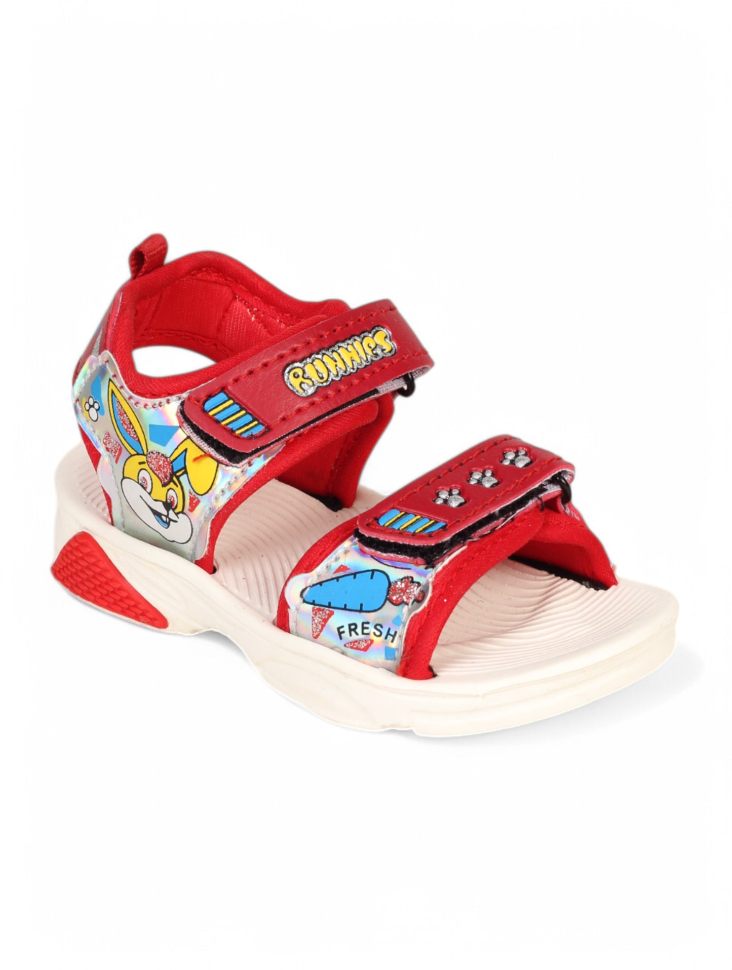 Sandals With Velcro Closing - Red