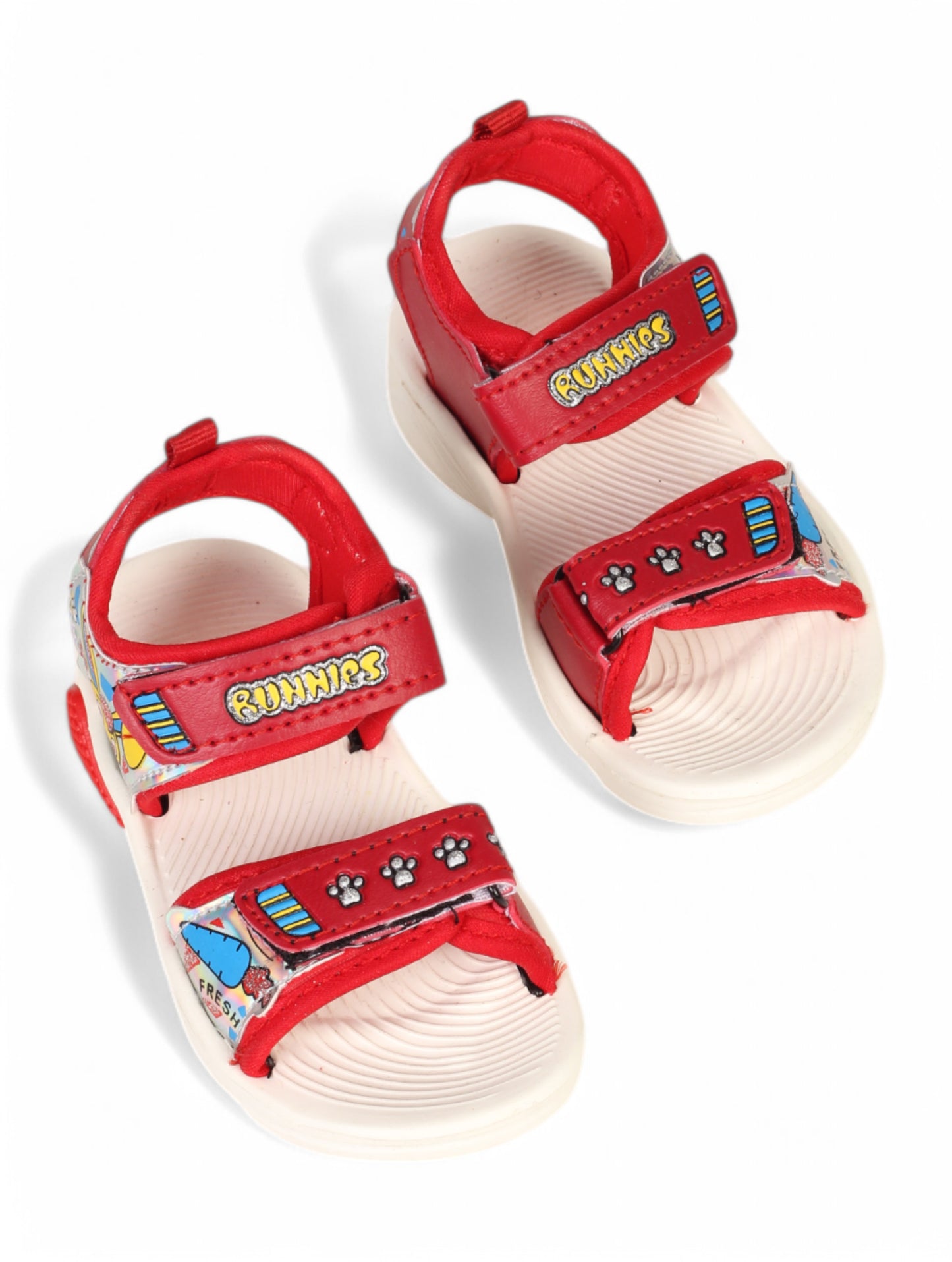 Sandals With Velcro Closing - Red