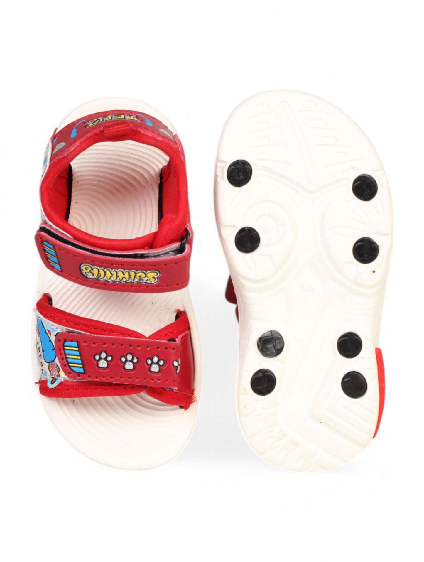 Sandals With Velcro Closing - Red