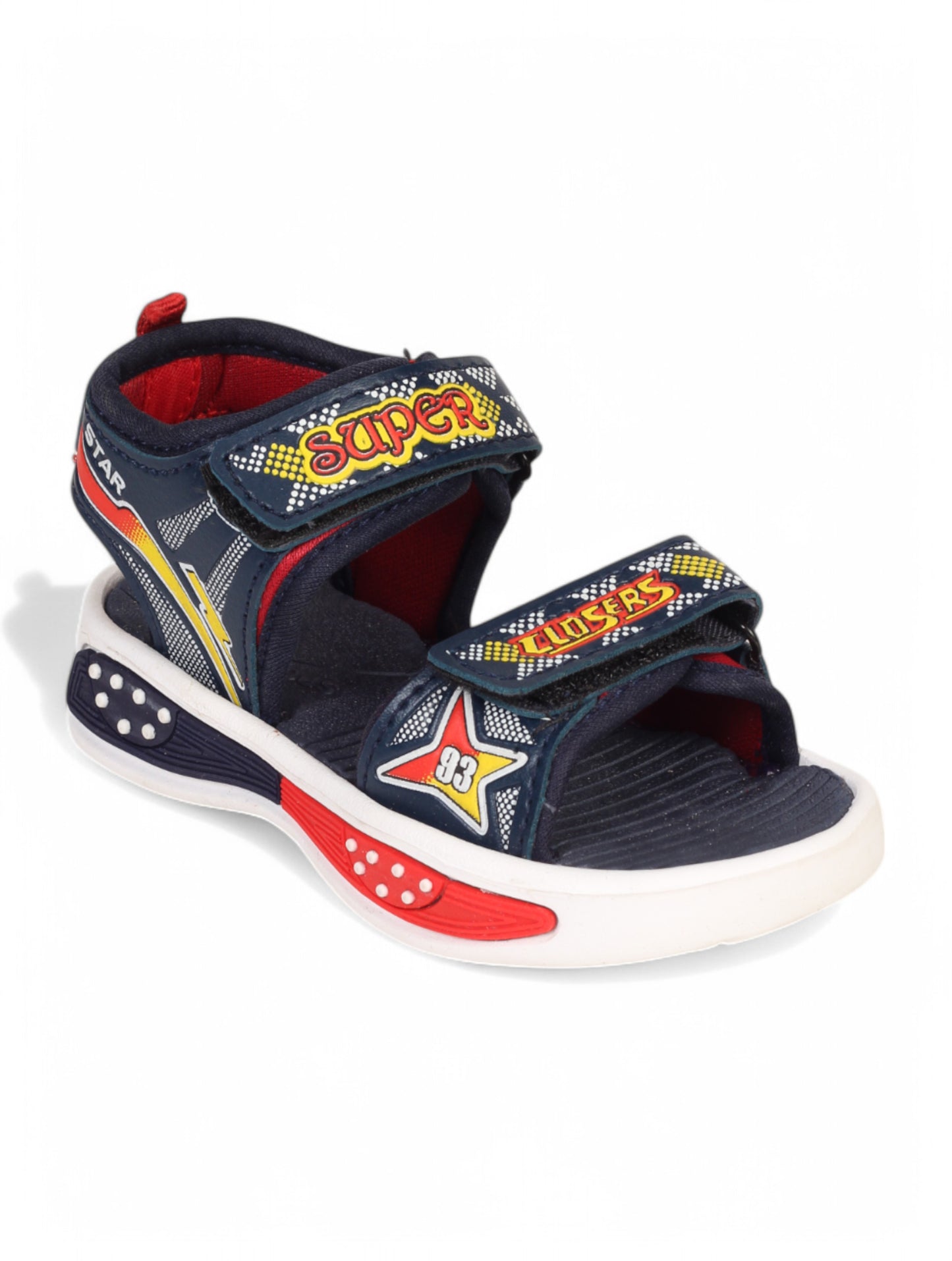 Sandals With Velcro Closing - Navy Blue