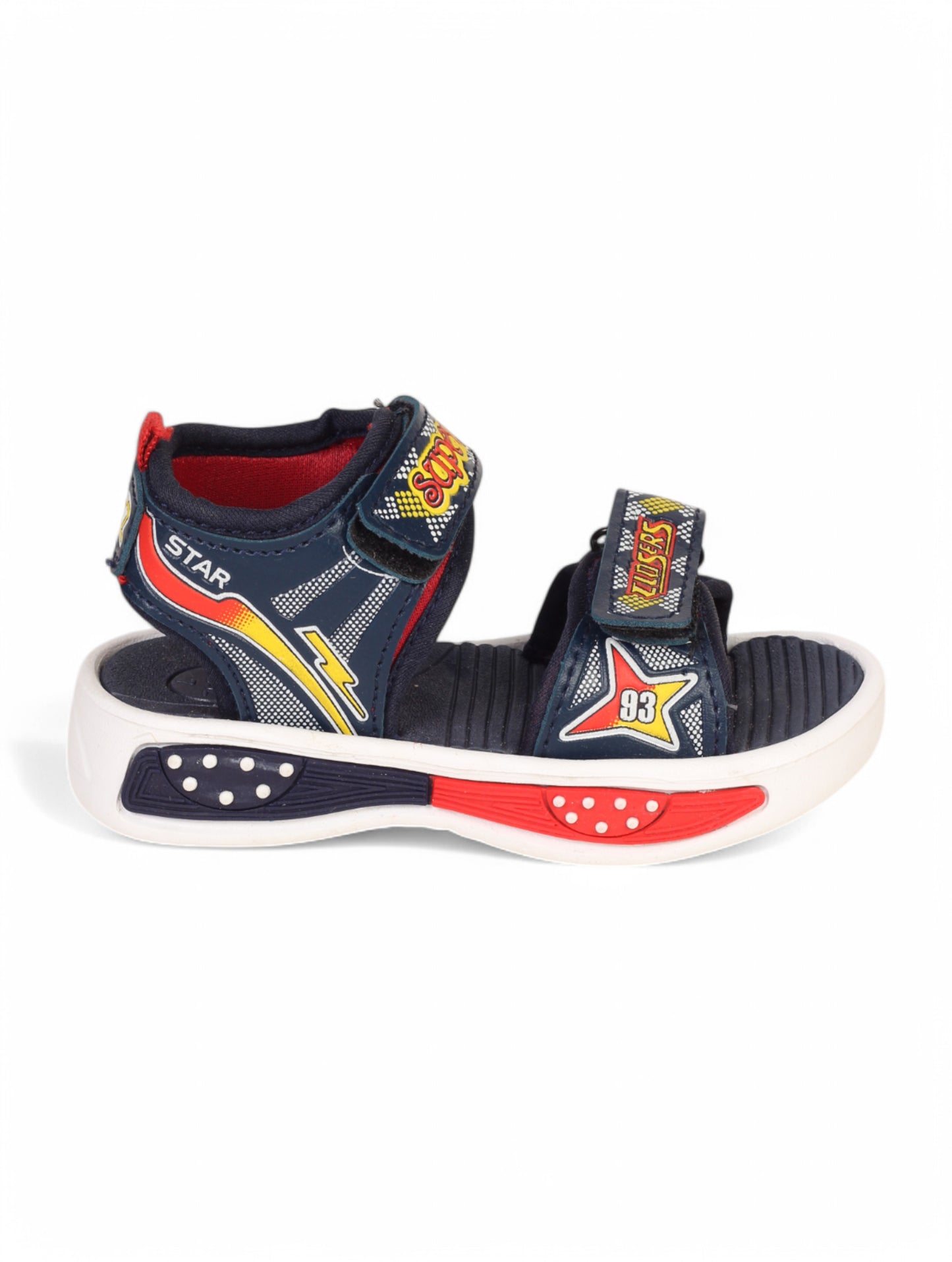 Sandals With Velcro Closing - Navy Blue