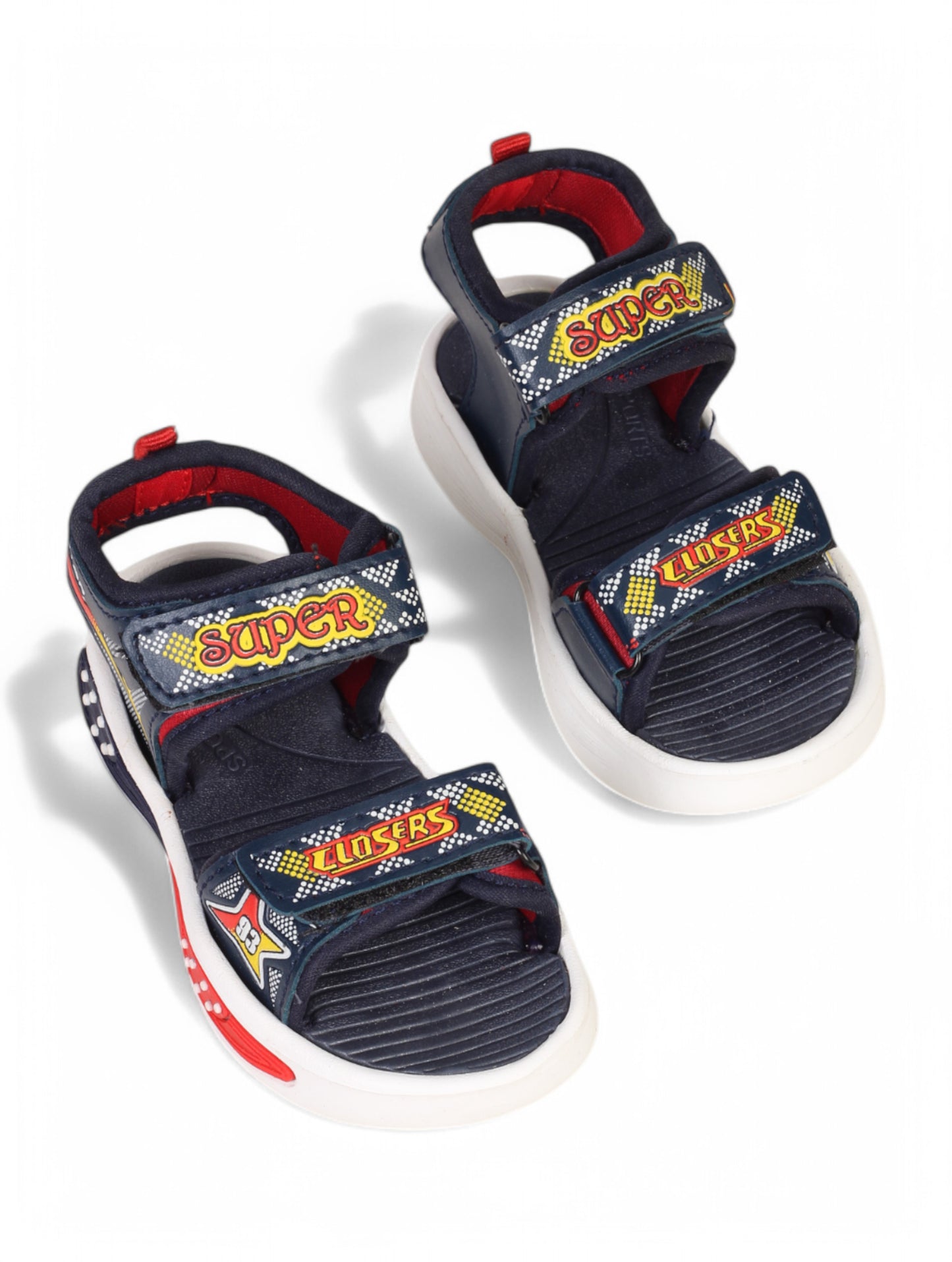 Sandals With Velcro Closing - Navy Blue