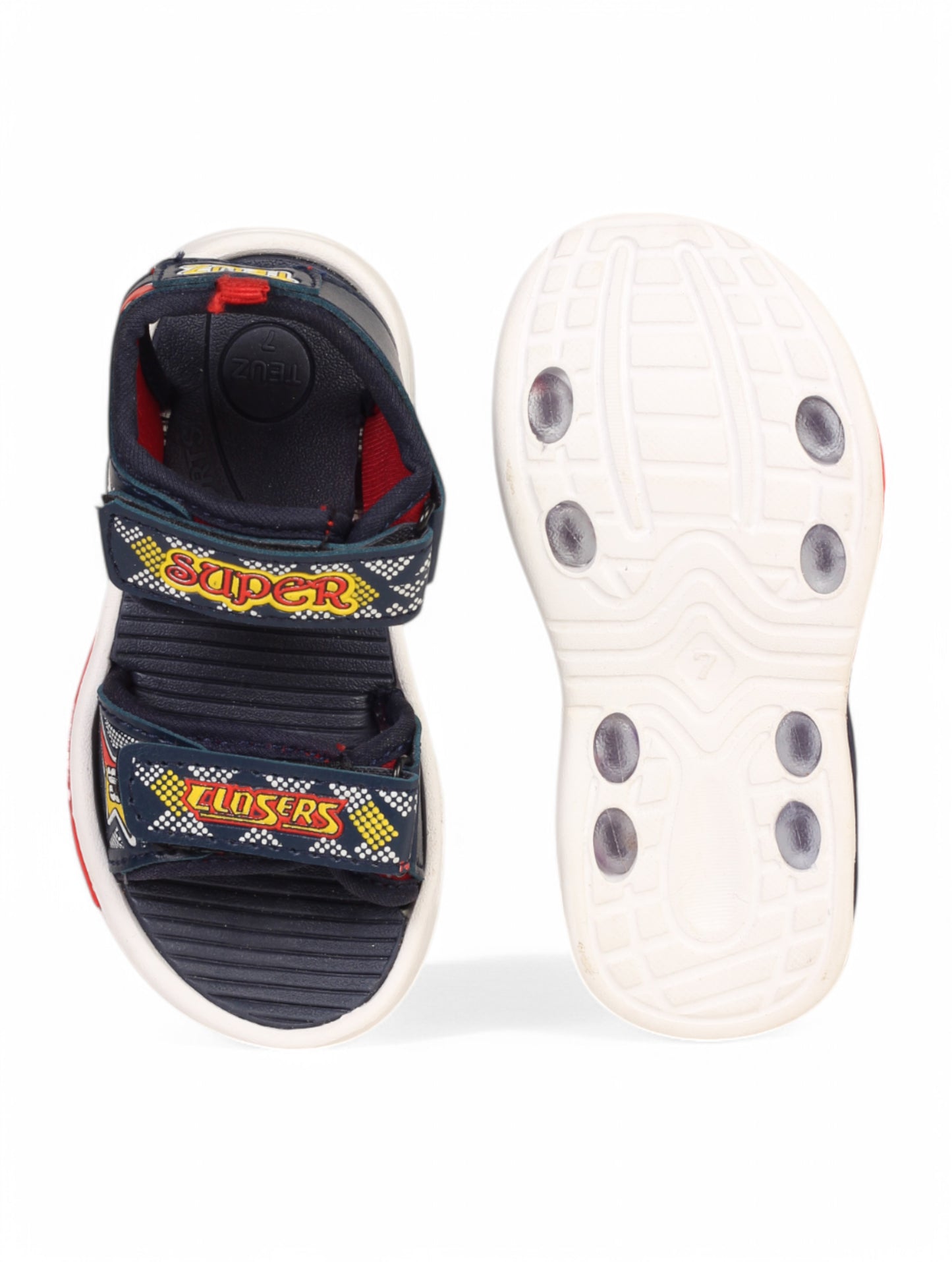 Sandals With Velcro Closing - Navy Blue