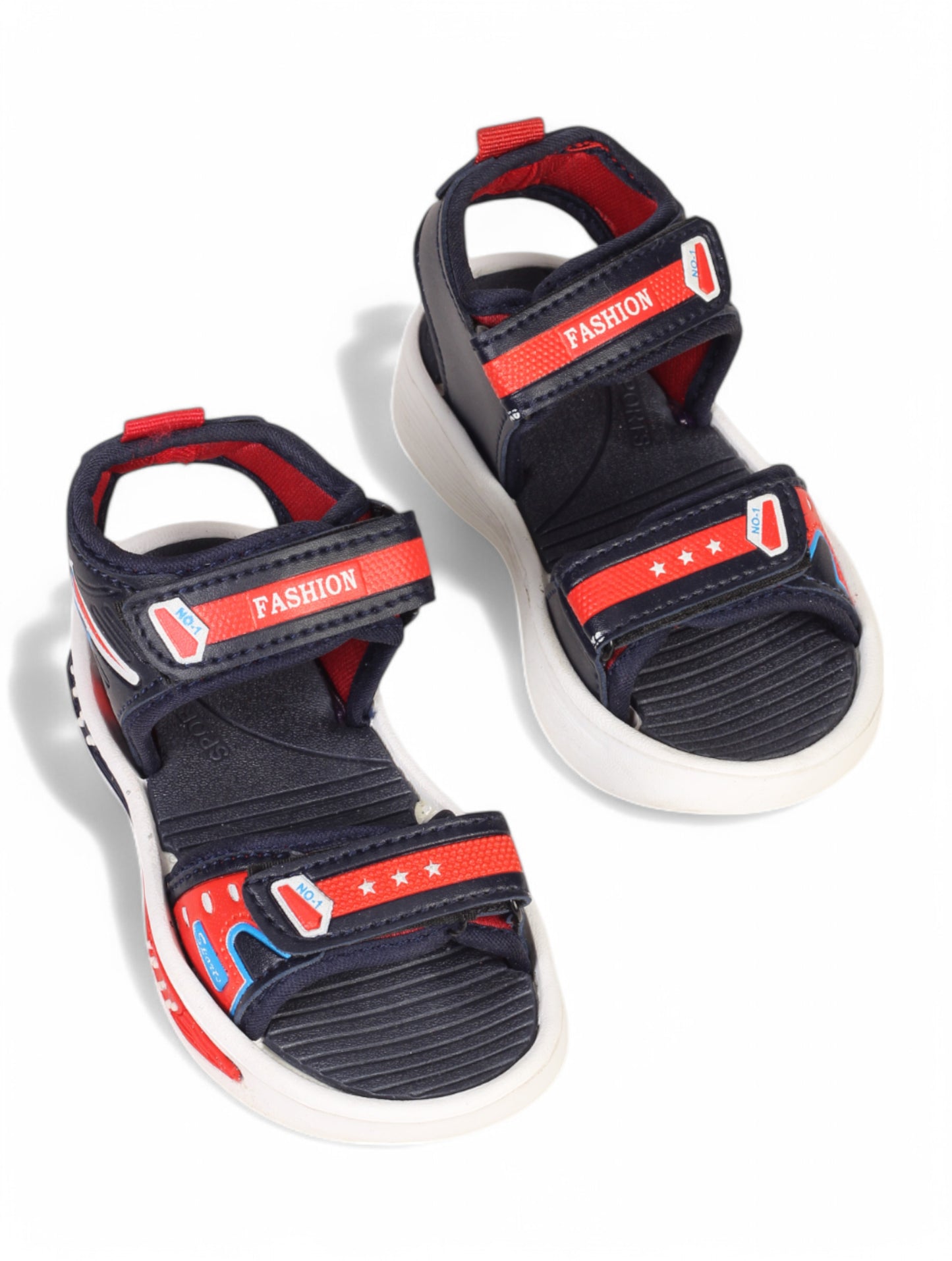 Sandals With Velcro Closing - Navy Blue