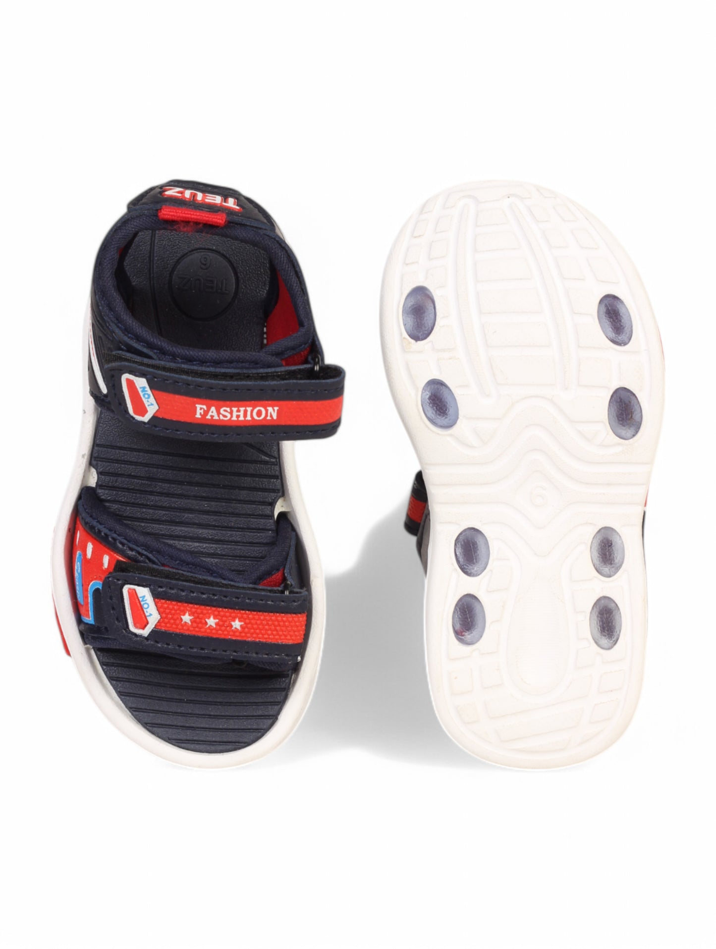Sandals With Velcro Closing - Navy Blue