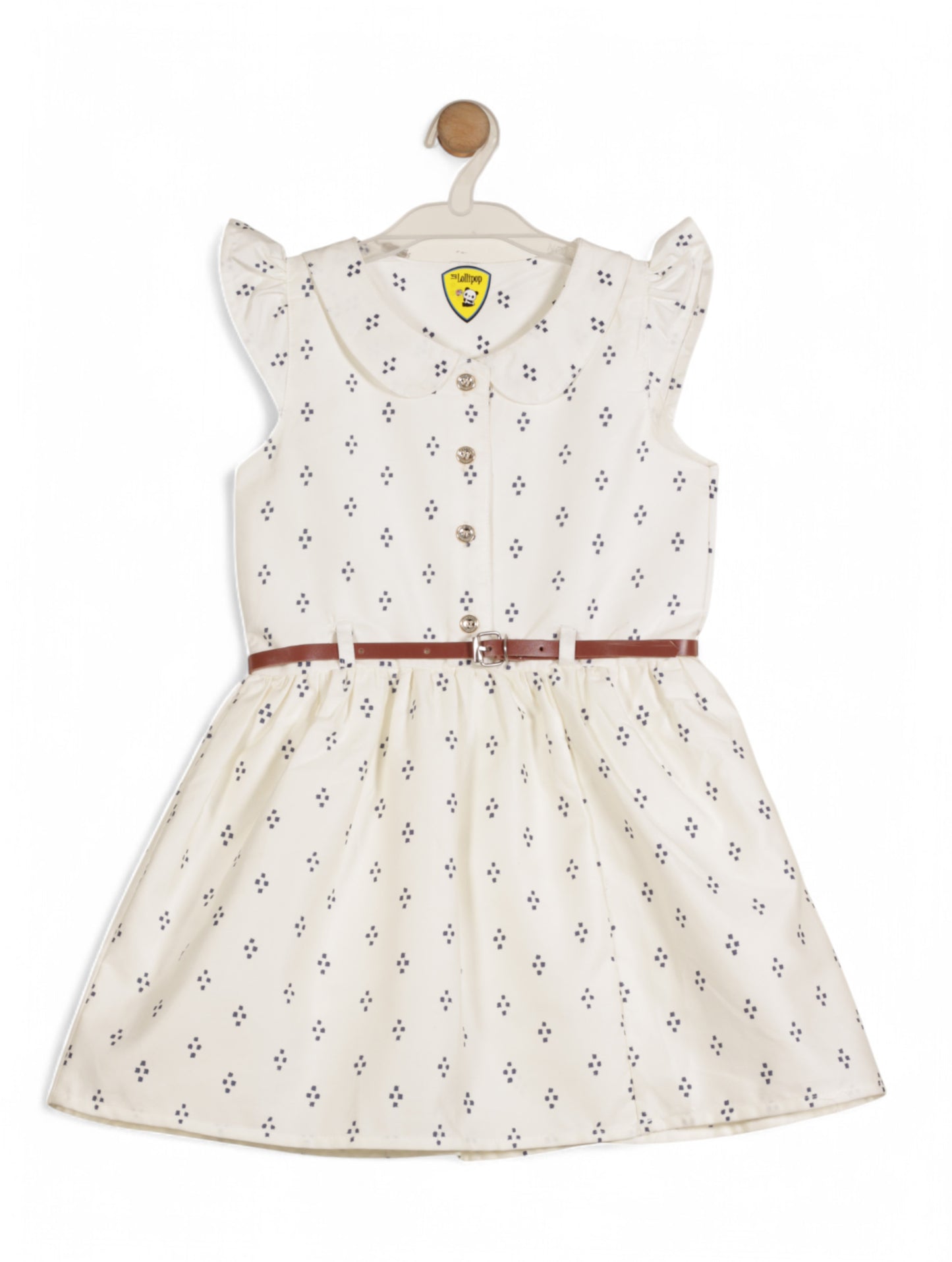 Printed Cotton Frock - White