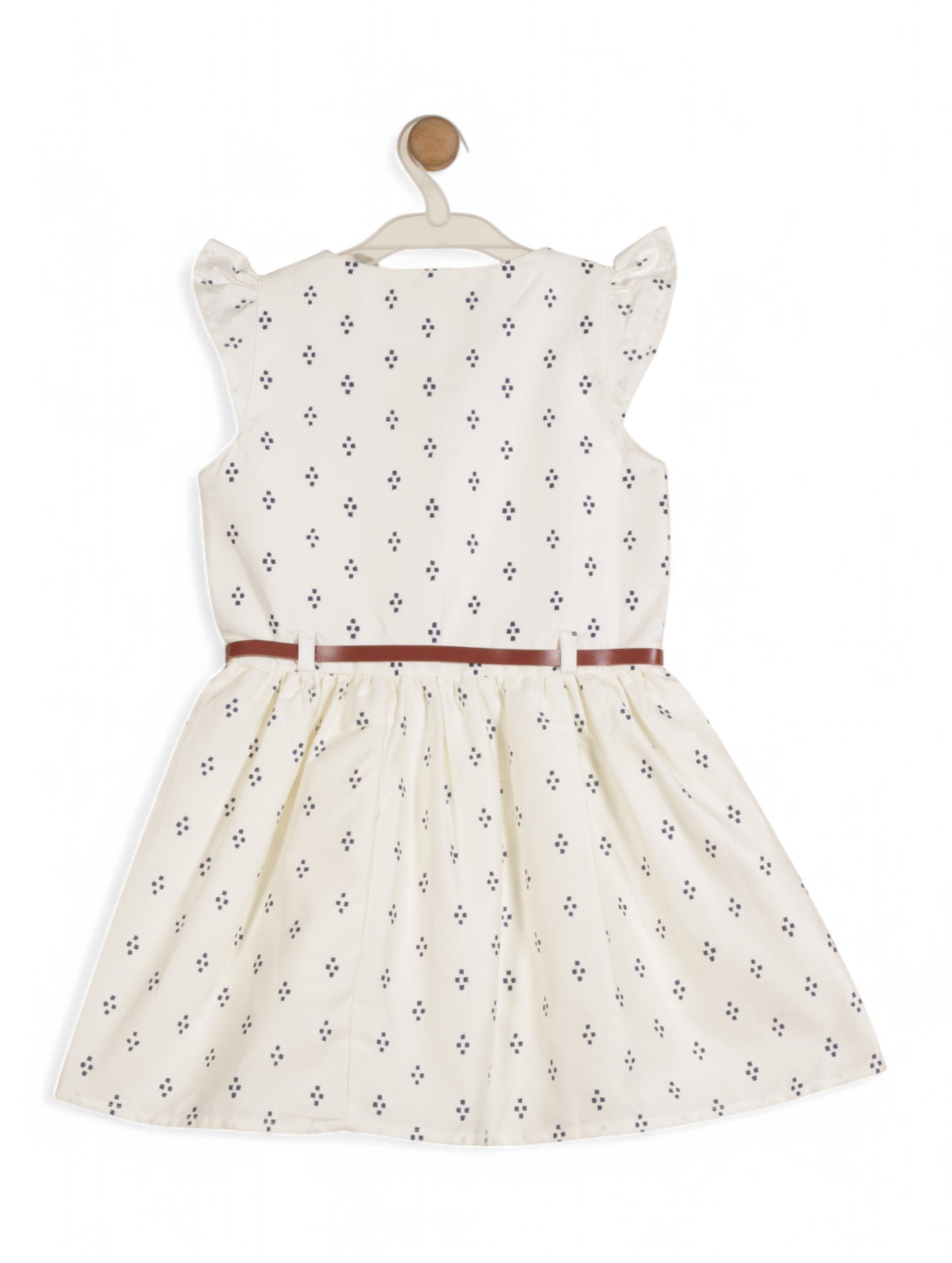 Printed Cotton Frock - White