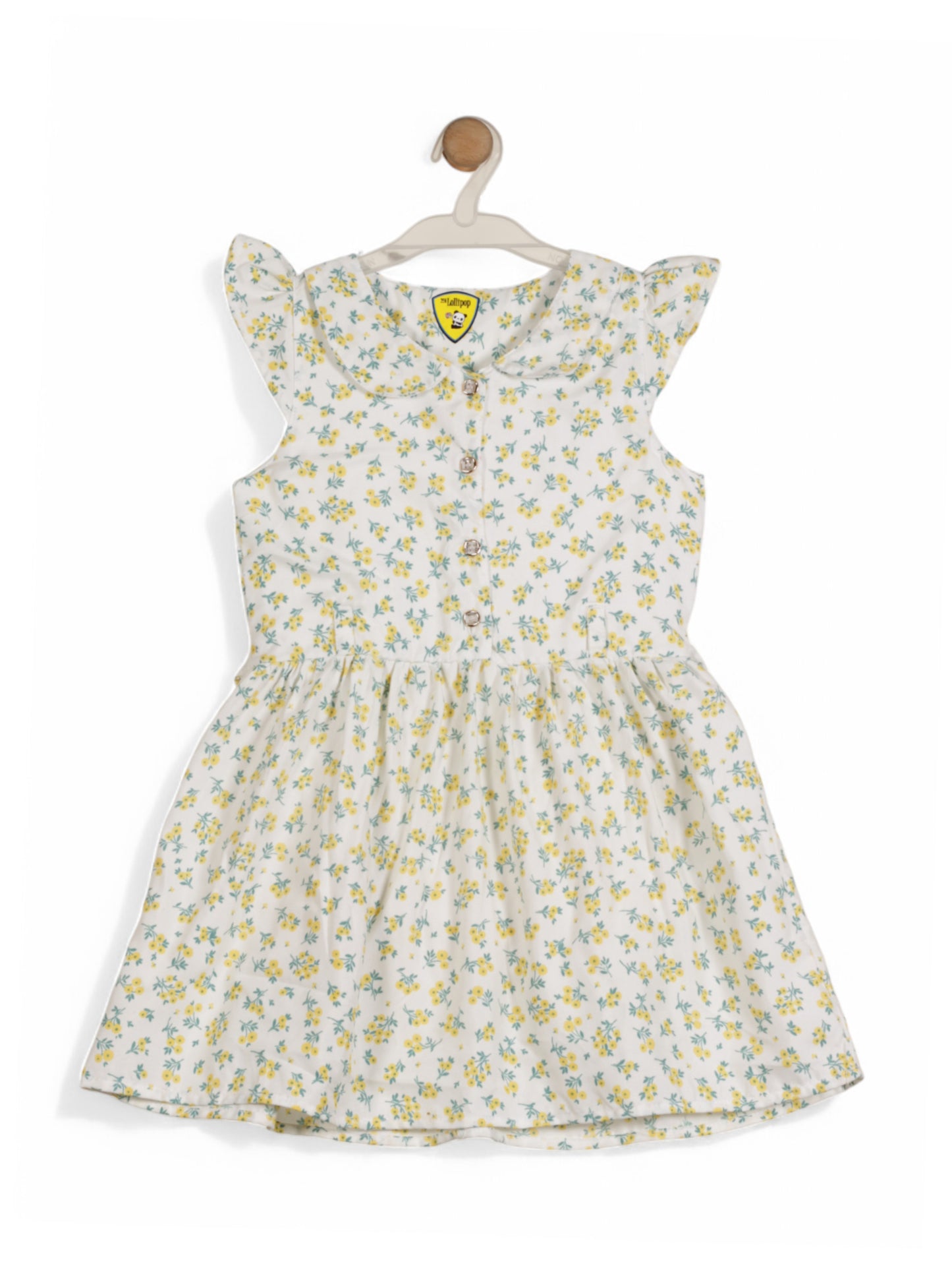 Printed Floral Cotton Frock - White
