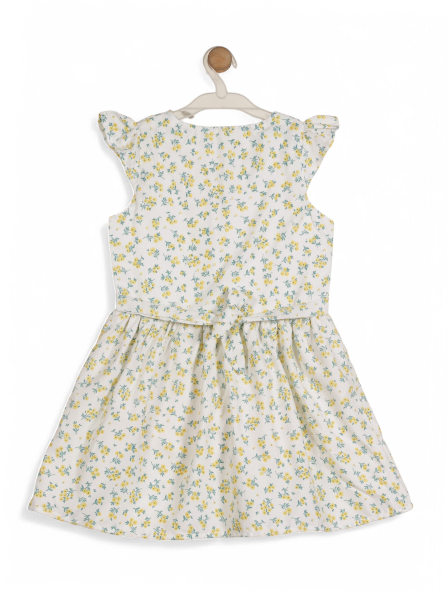 Printed Floral Cotton Frock - White