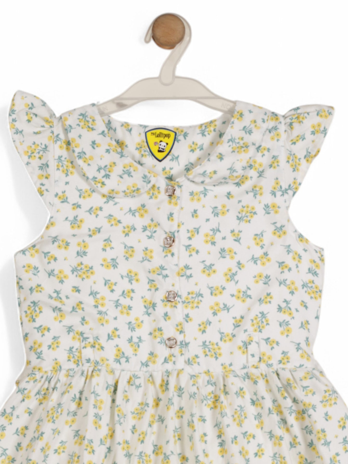 Printed Floral Cotton Frock - White