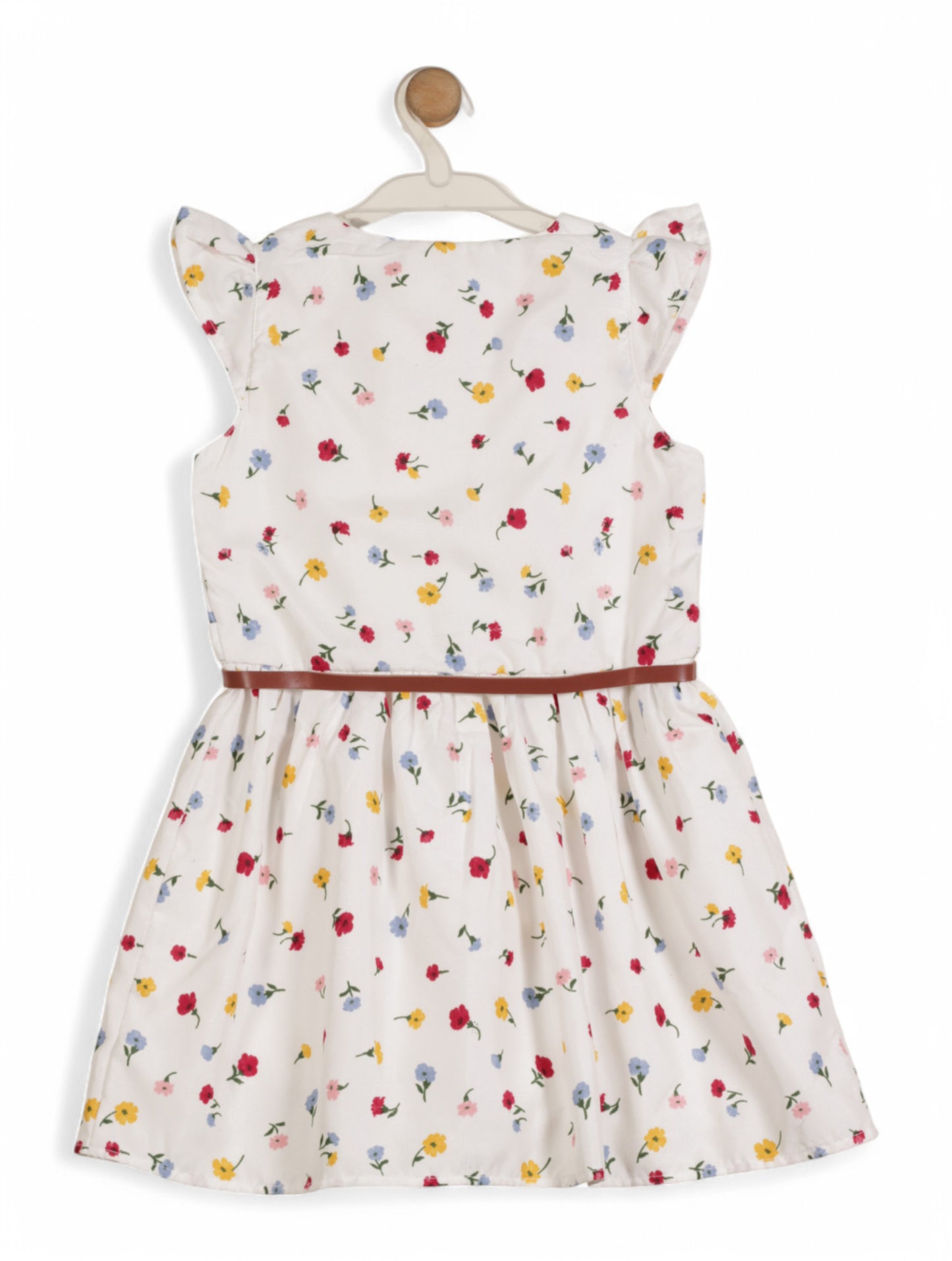 Printed Floral Cotton Frock - White