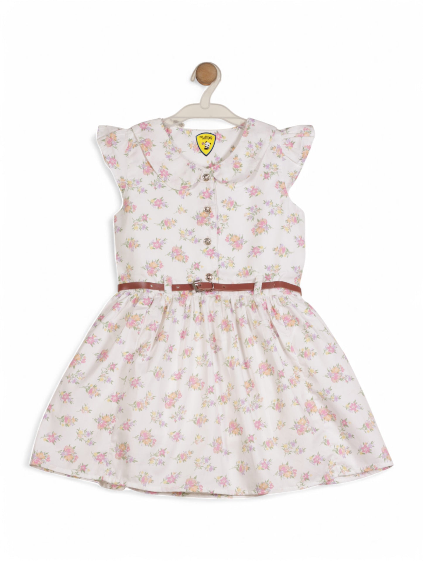 Printed Floral Cotton Frock - White