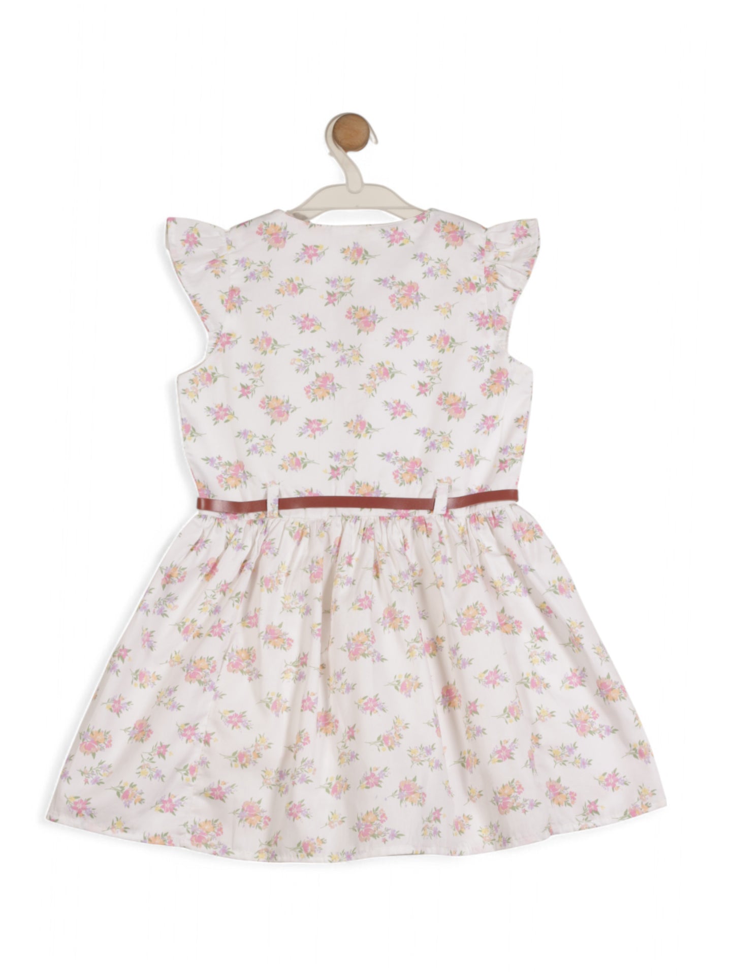 Printed Floral Cotton Frock - White