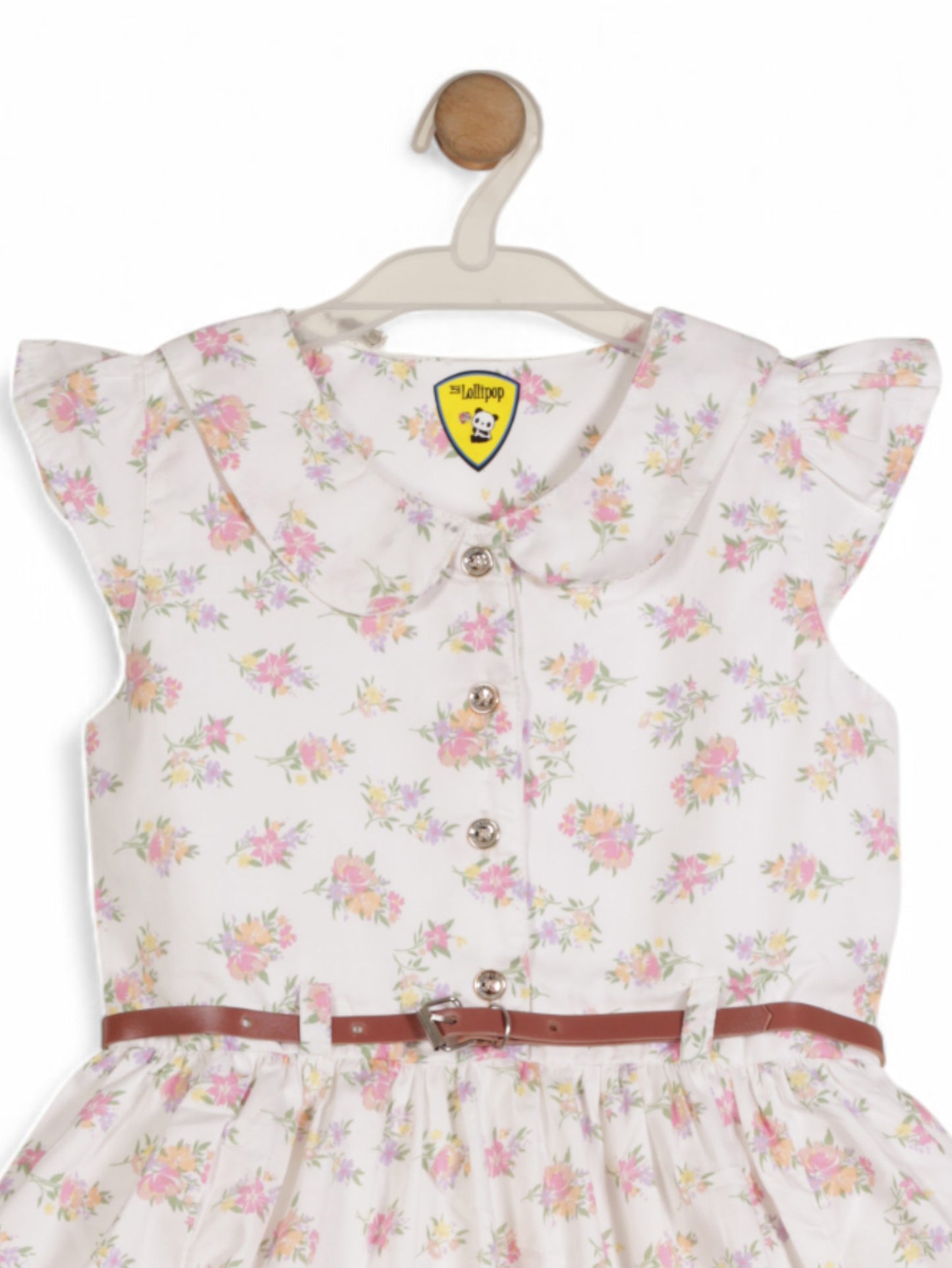 Printed Floral Cotton Frock - White