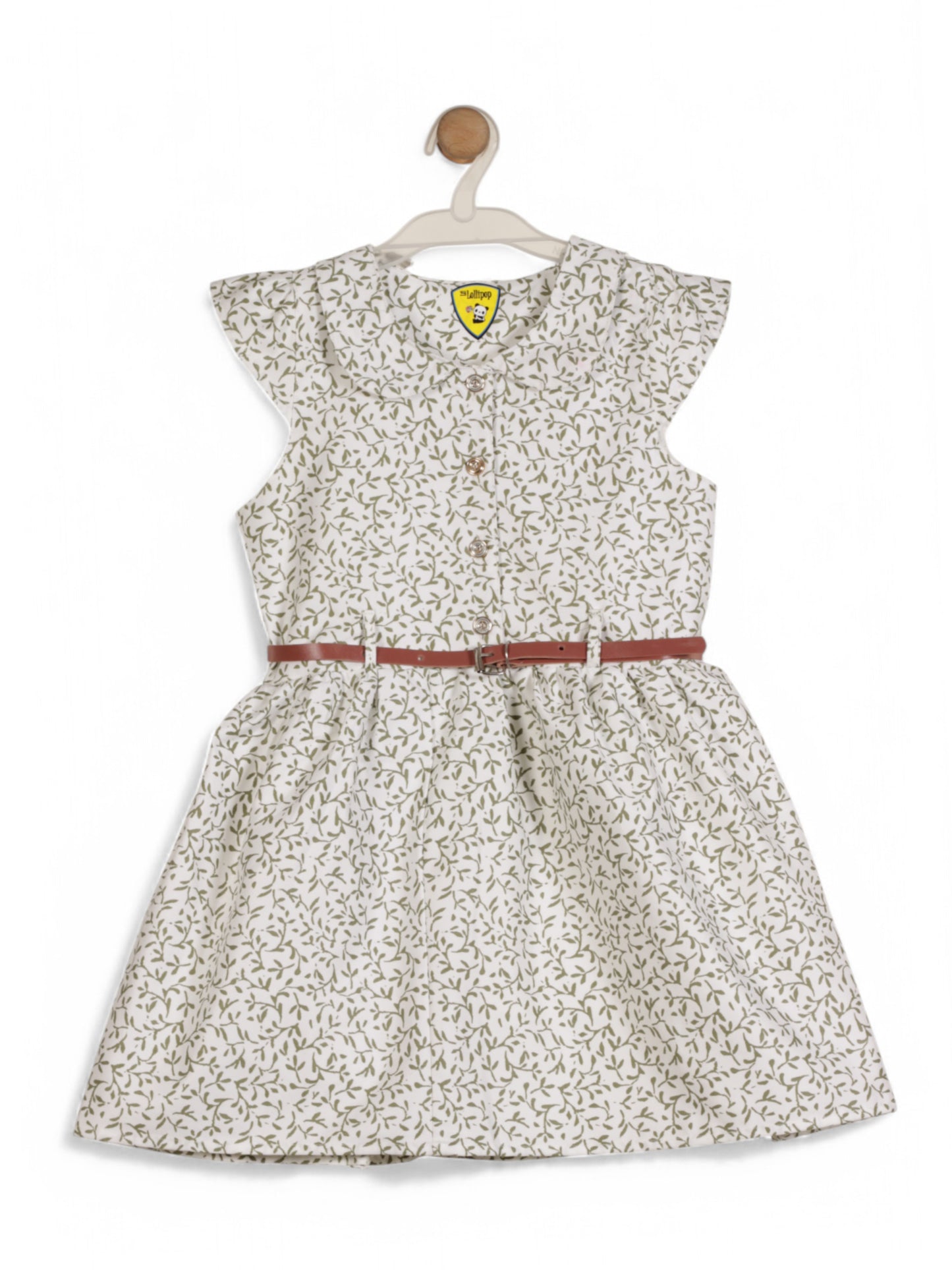 Printed Floral Cotton Frock - White