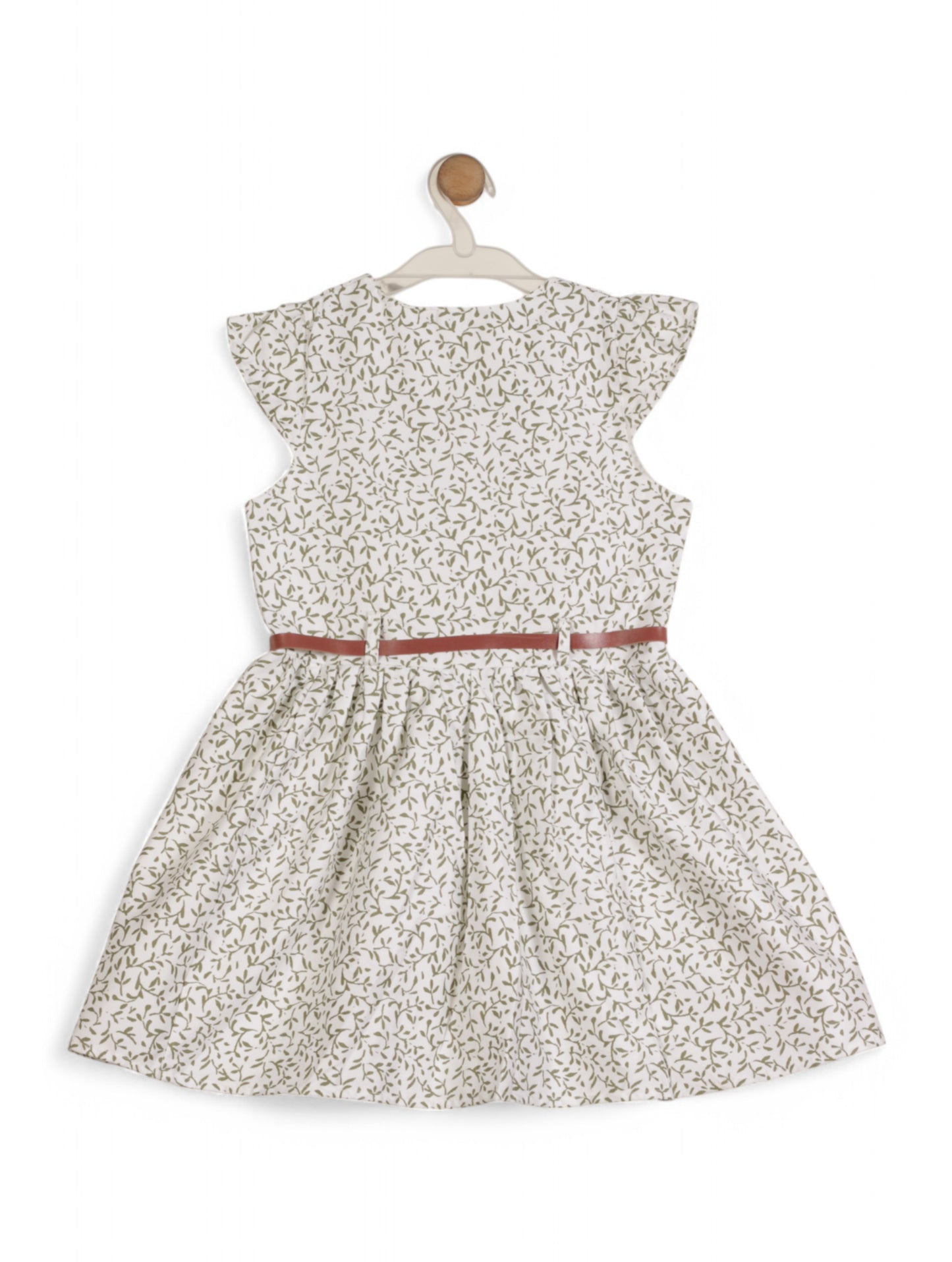 Printed Floral Cotton Frock - White