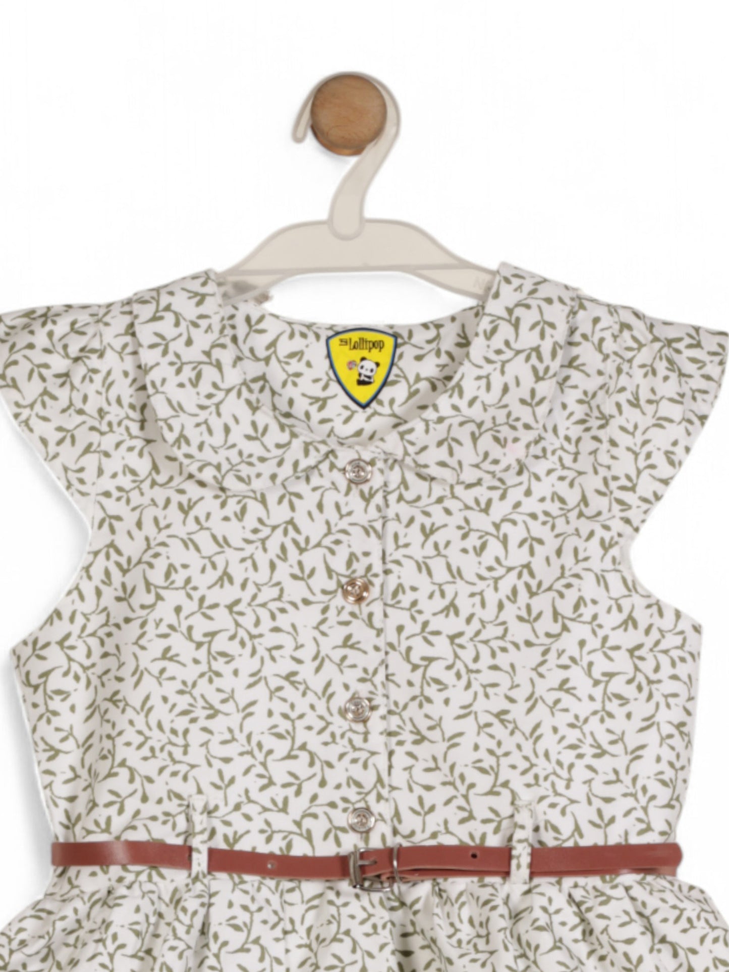 Printed Floral Cotton Frock - White