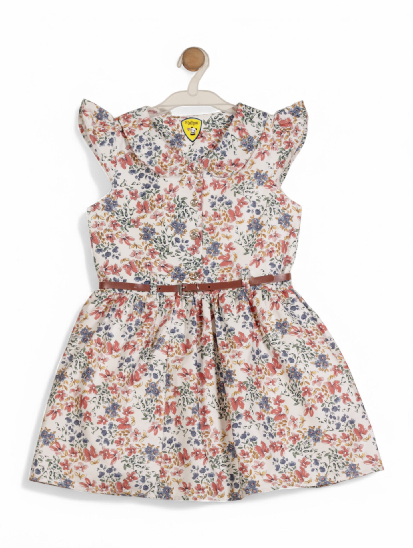 Printed Floral Cotton Frock - White