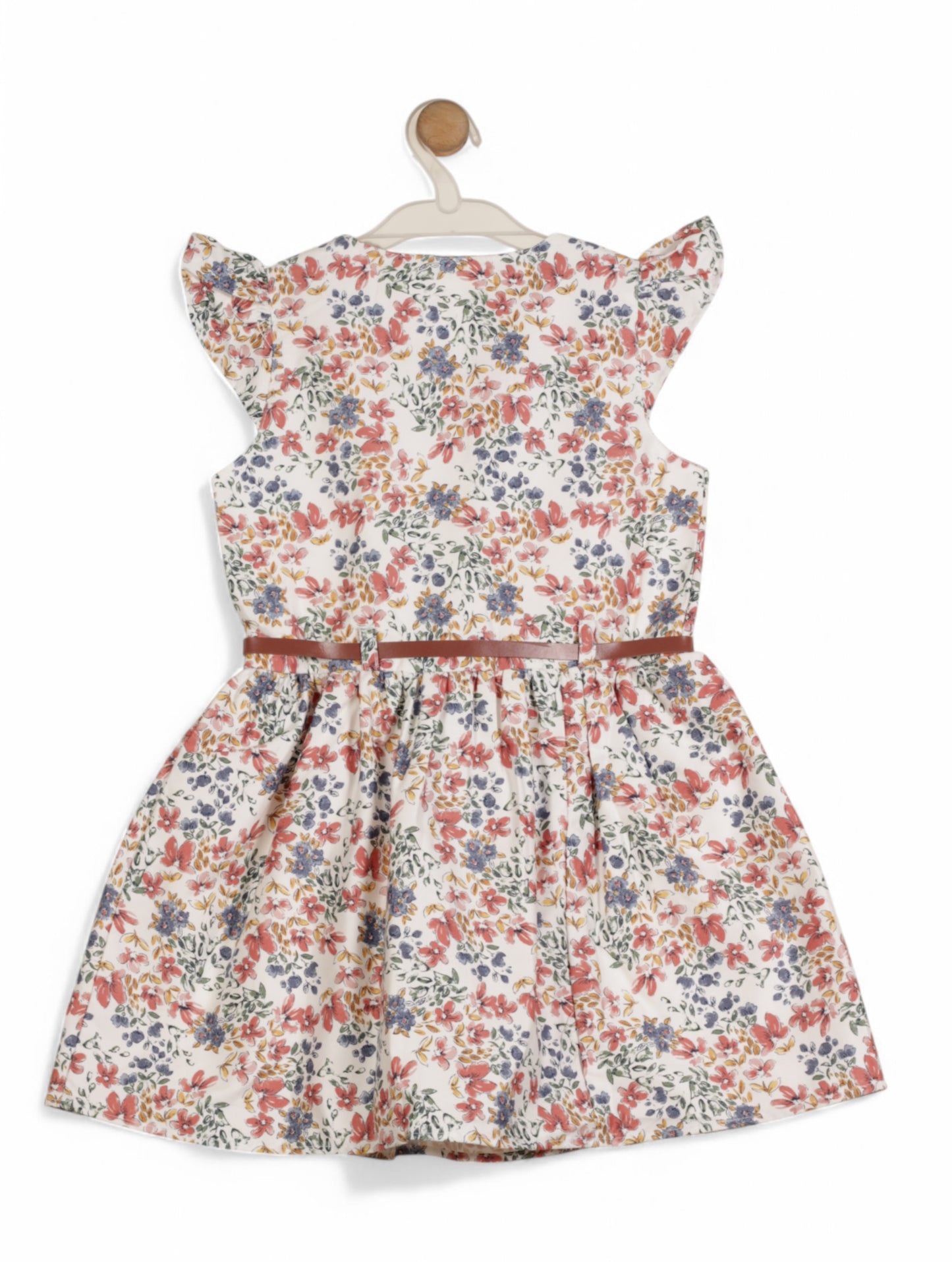 Printed Floral Cotton Frock - White