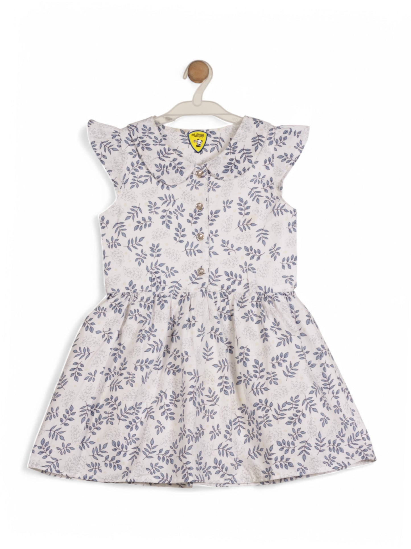 Printed Floral Cotton Frock - White