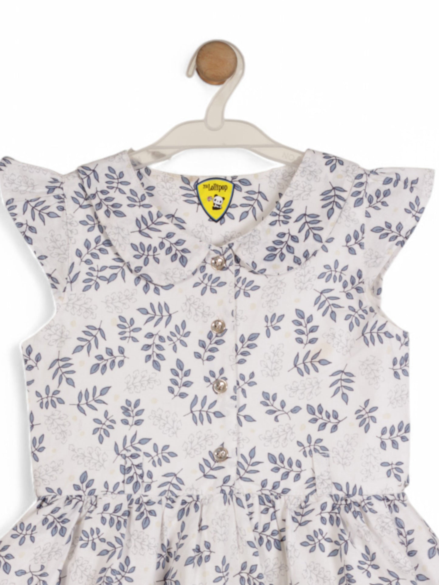 Printed Floral Cotton Frock - White